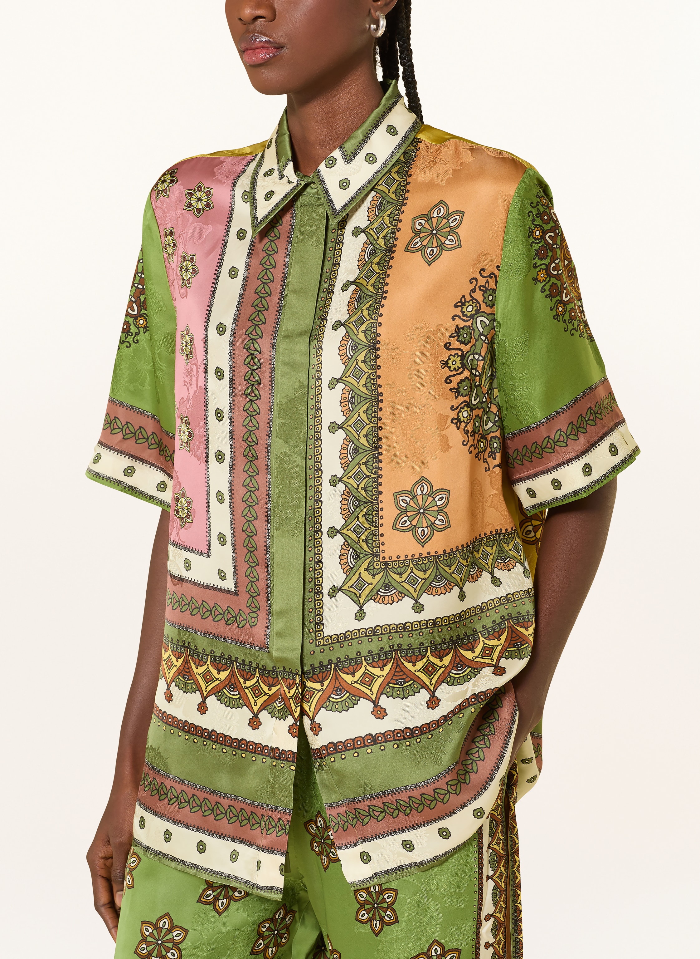 Thumbnail - Alémais Hemdbluse Contina Aus Satin gruen