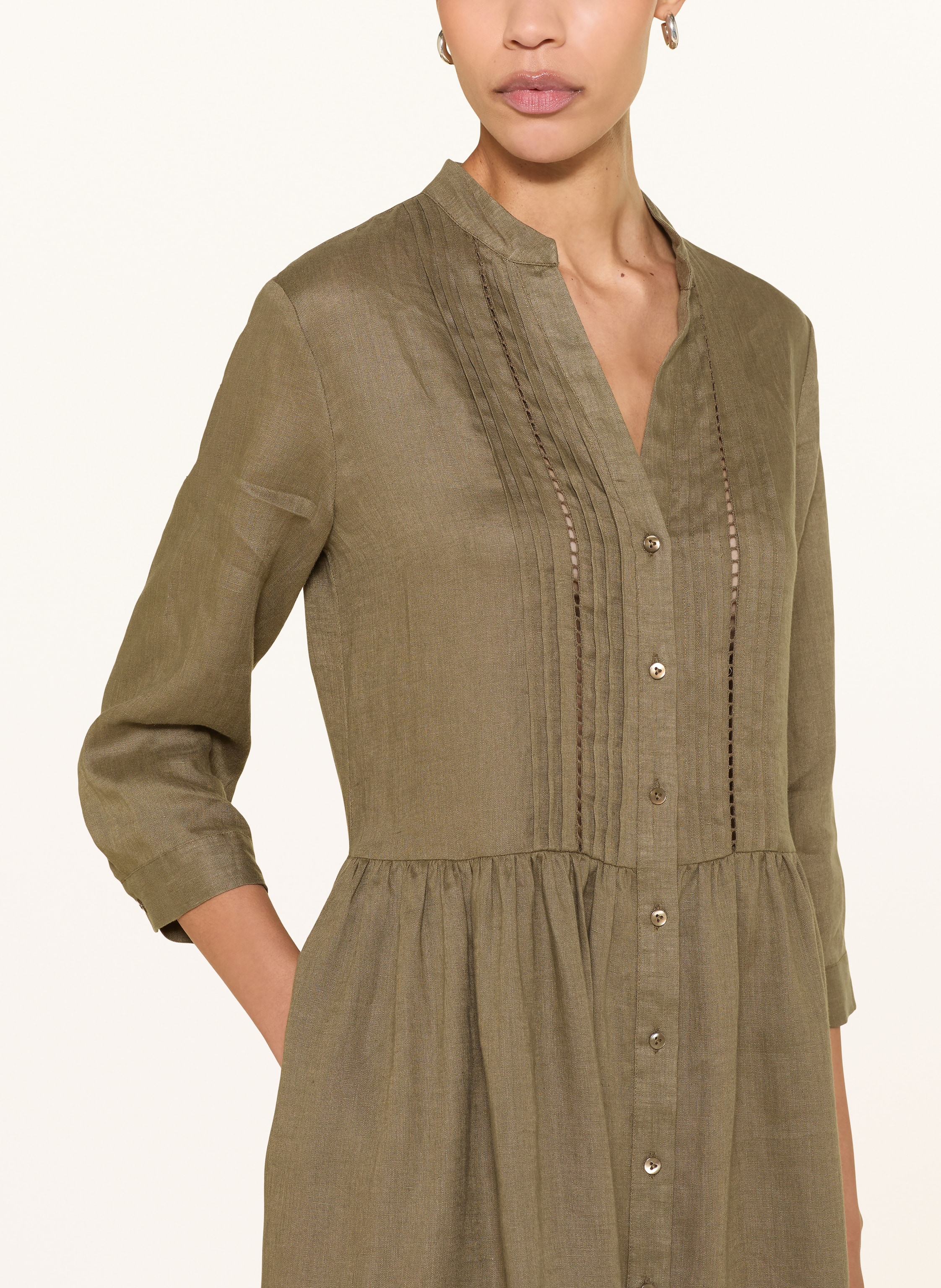 Thumbnail - Van Laack Leinenkleid Vl-Kaimi-E Mit 3/4-Arm beige