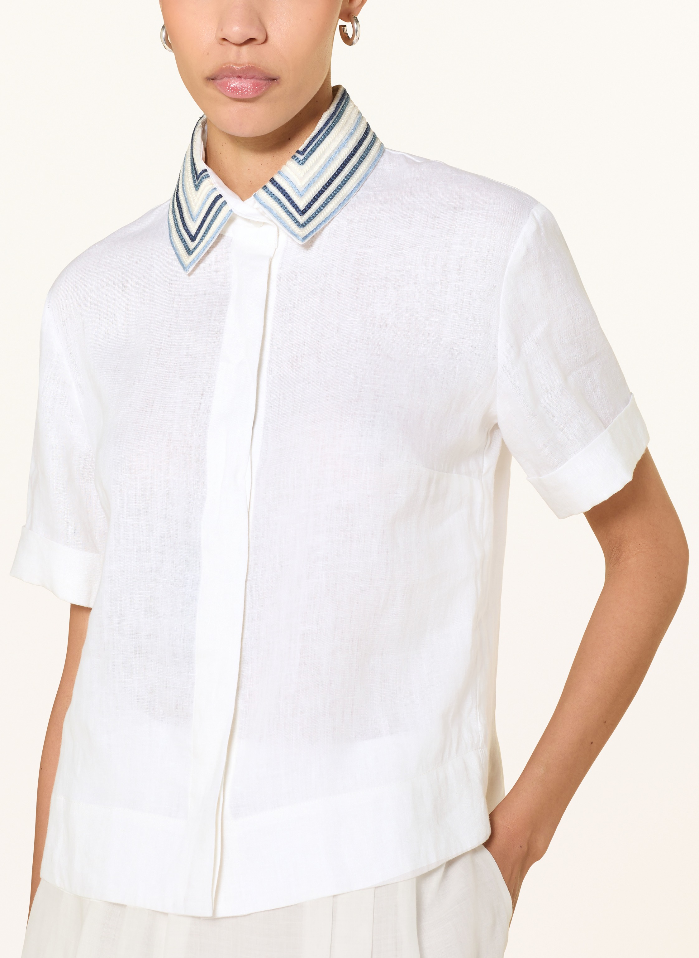 Thumbnail - Van Laack Hemdbluse Vl-Amise-E Aus Leinen weiss