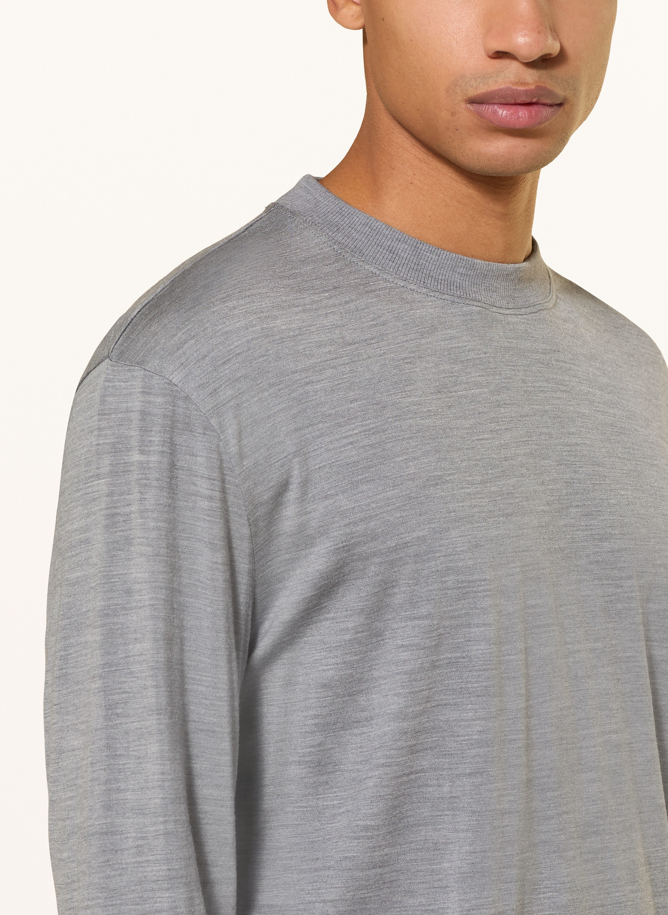 Thumbnail - Super.Natural Longsleeve Casual Mit Merinowolle grau