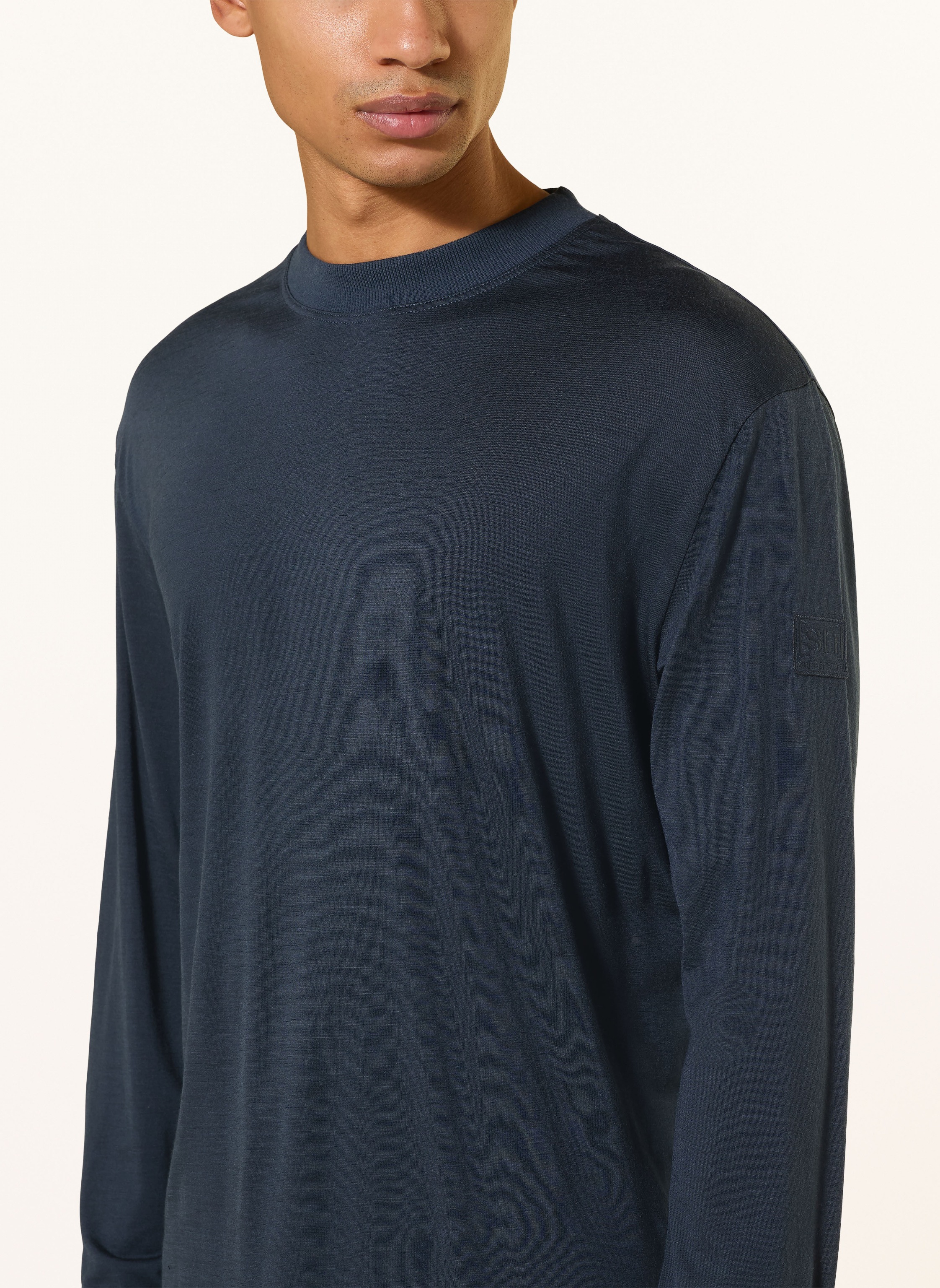 Thumbnail - Super.Natural Longsleeve Casual Mit Merinowolle blau