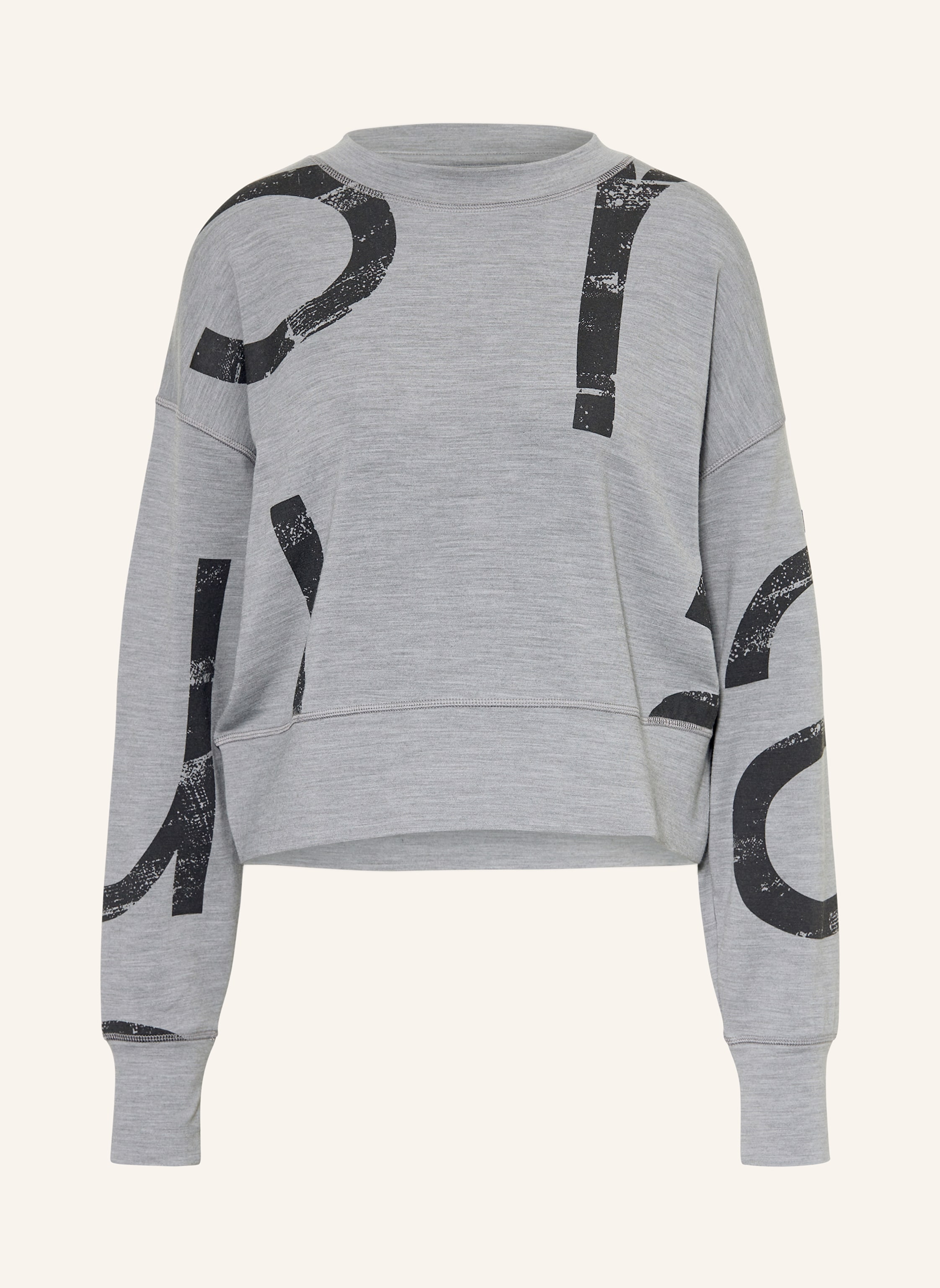 Super.Natural Sweatshirt Capital Logo Krissini Mit Merinowolle grau