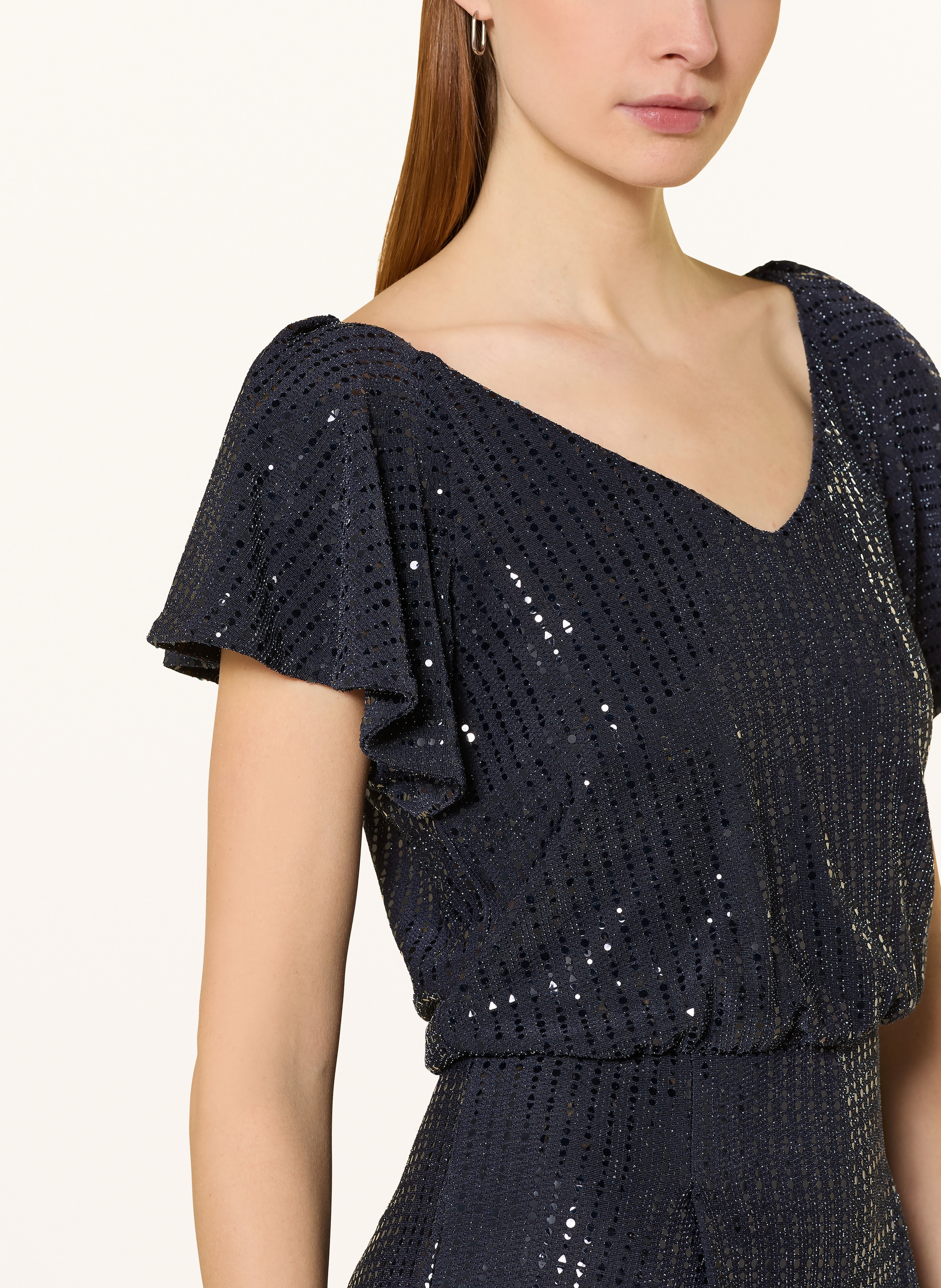 Thumbnail - Vera Mont Jumpsuit Mit Volants Und Pailletten blau