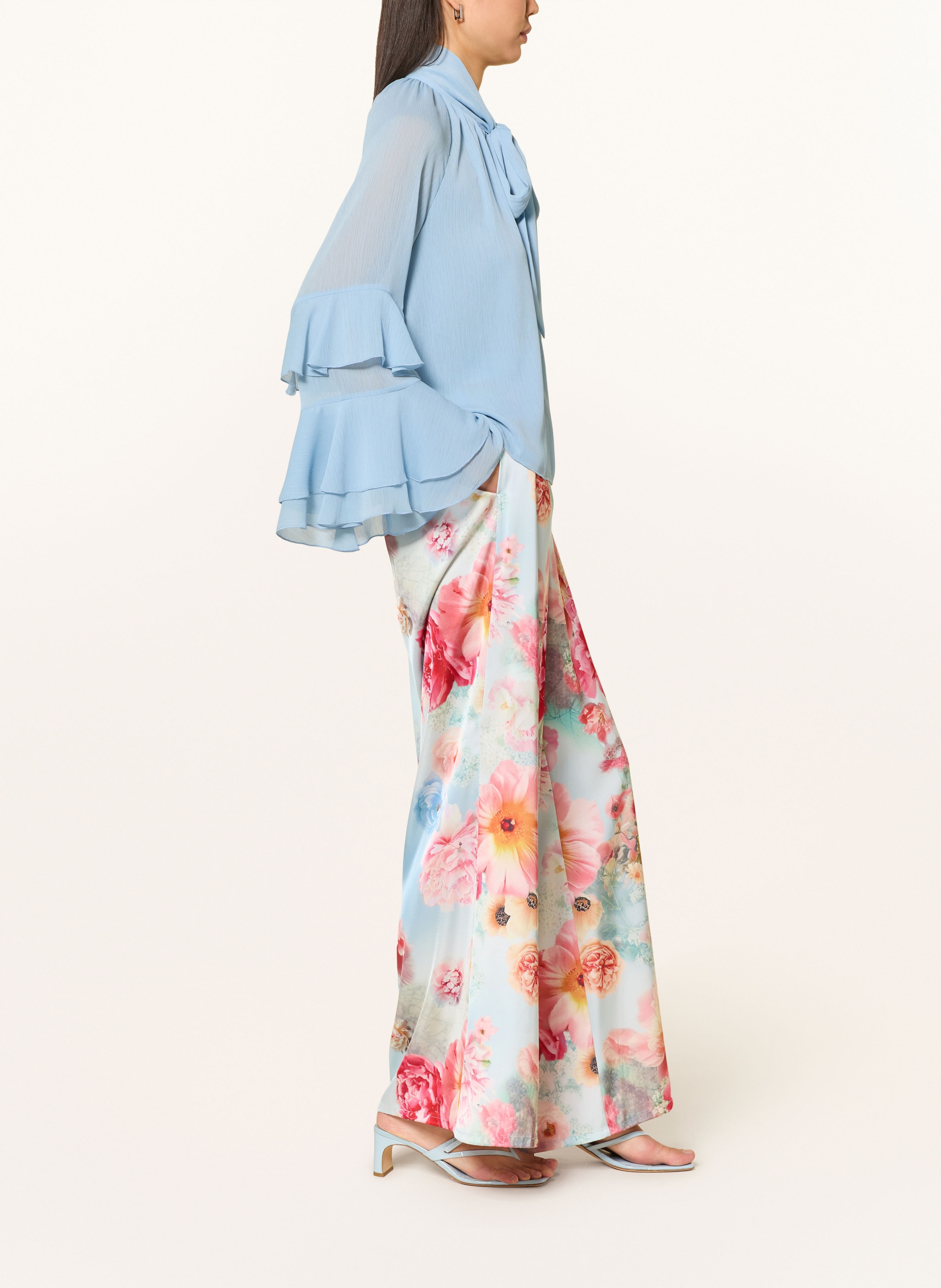 Thumbnail - V By Vera Mont Marlenehose Aus Satin blau