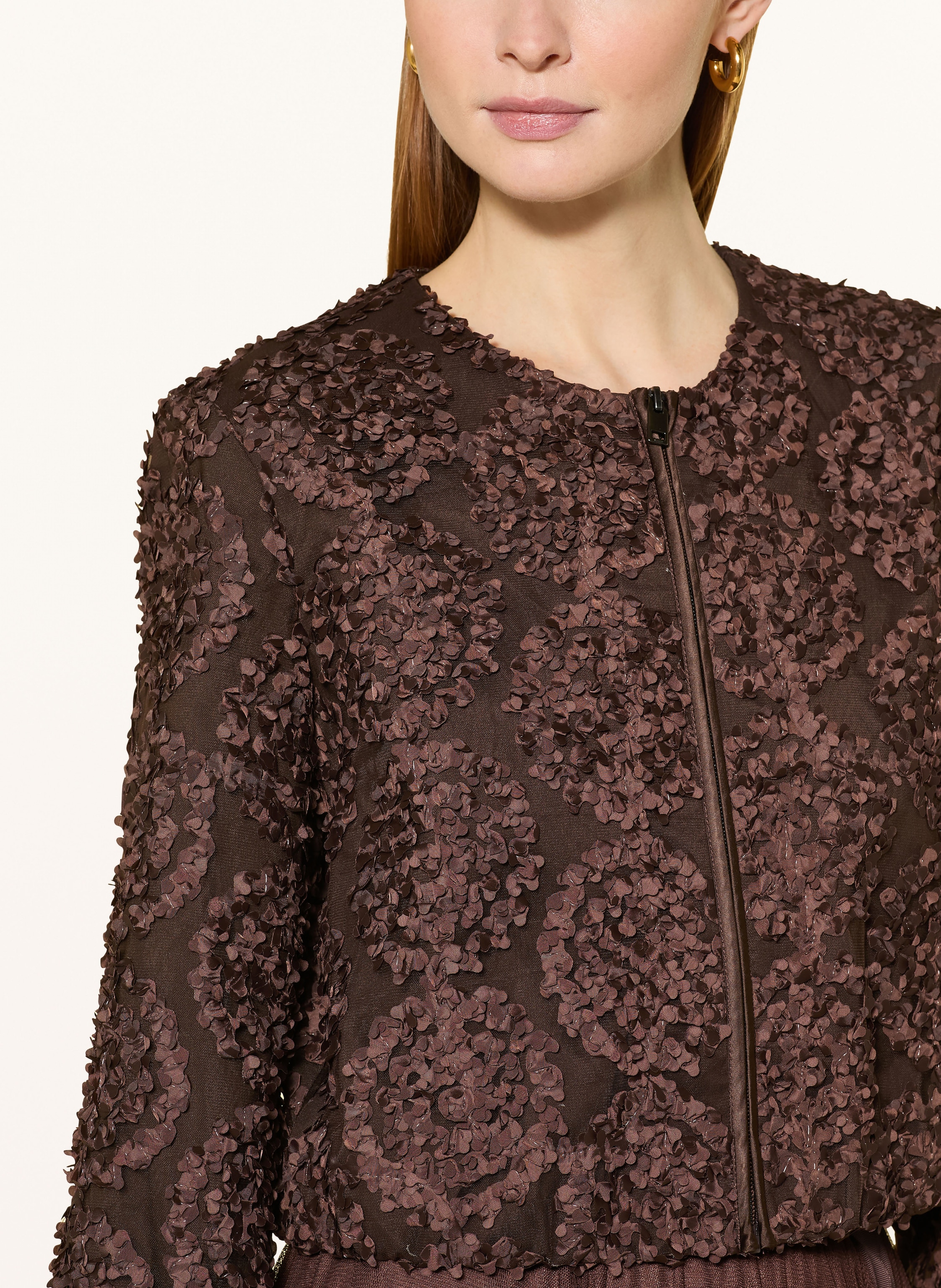 Thumbnail - V By Vera Mont Mesh-Jacke braun