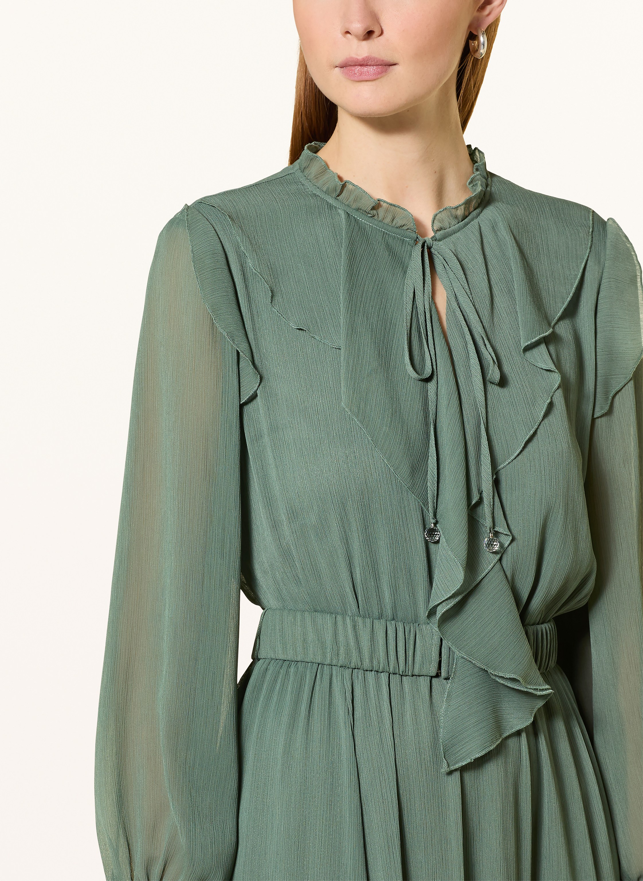 Thumbnail - V By Vera Mont Kleid Mit Volants gruen