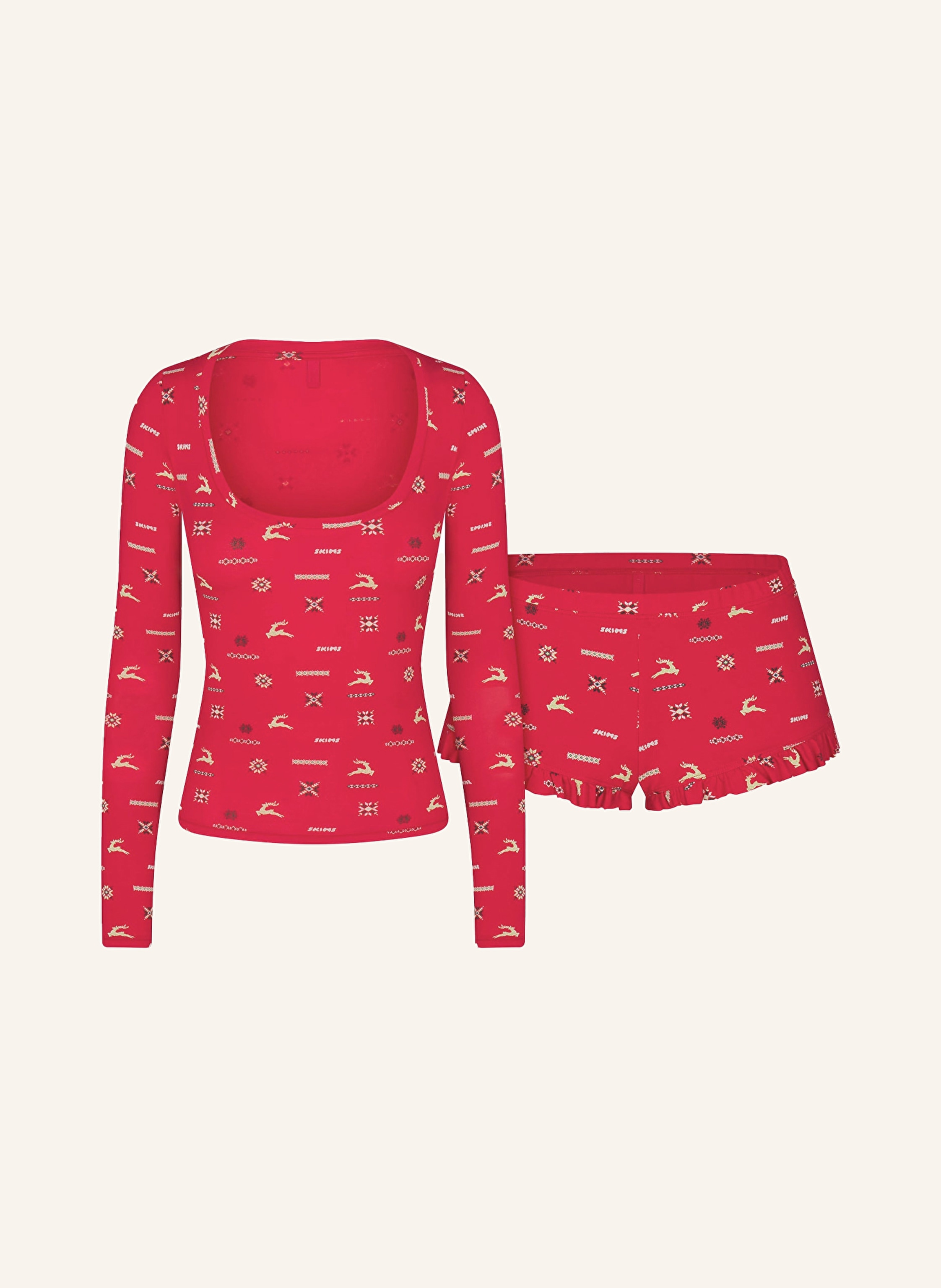 SKIMS Shorty-Schlafanzug SKIMS SLEEP in cranberry vintage de