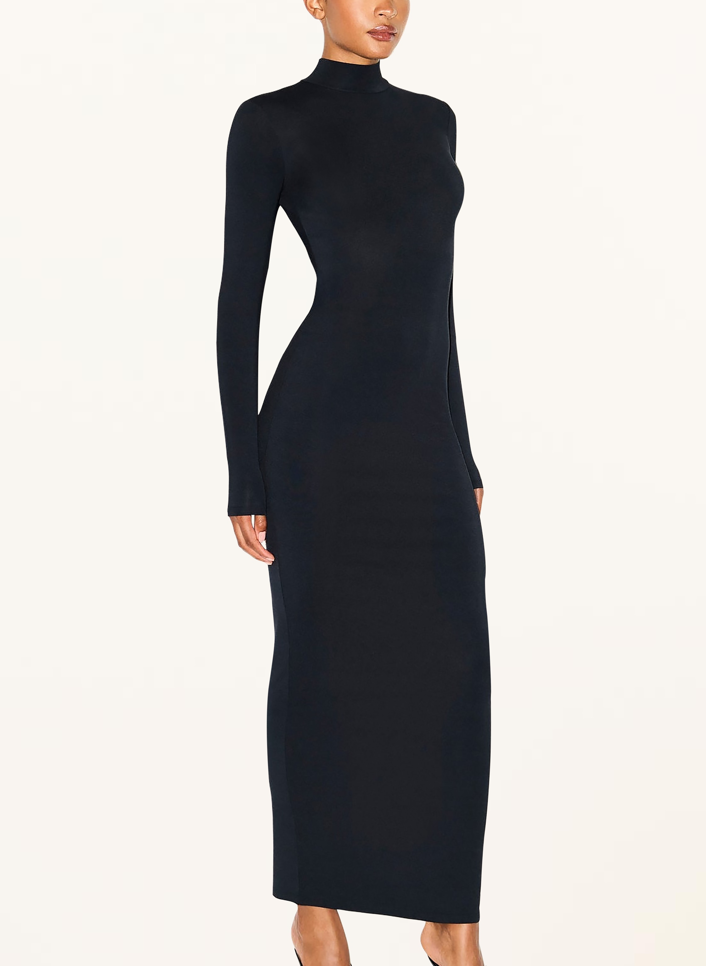 Thumbnail - Skims Lounge-Kleid Smooth Layers schwarz