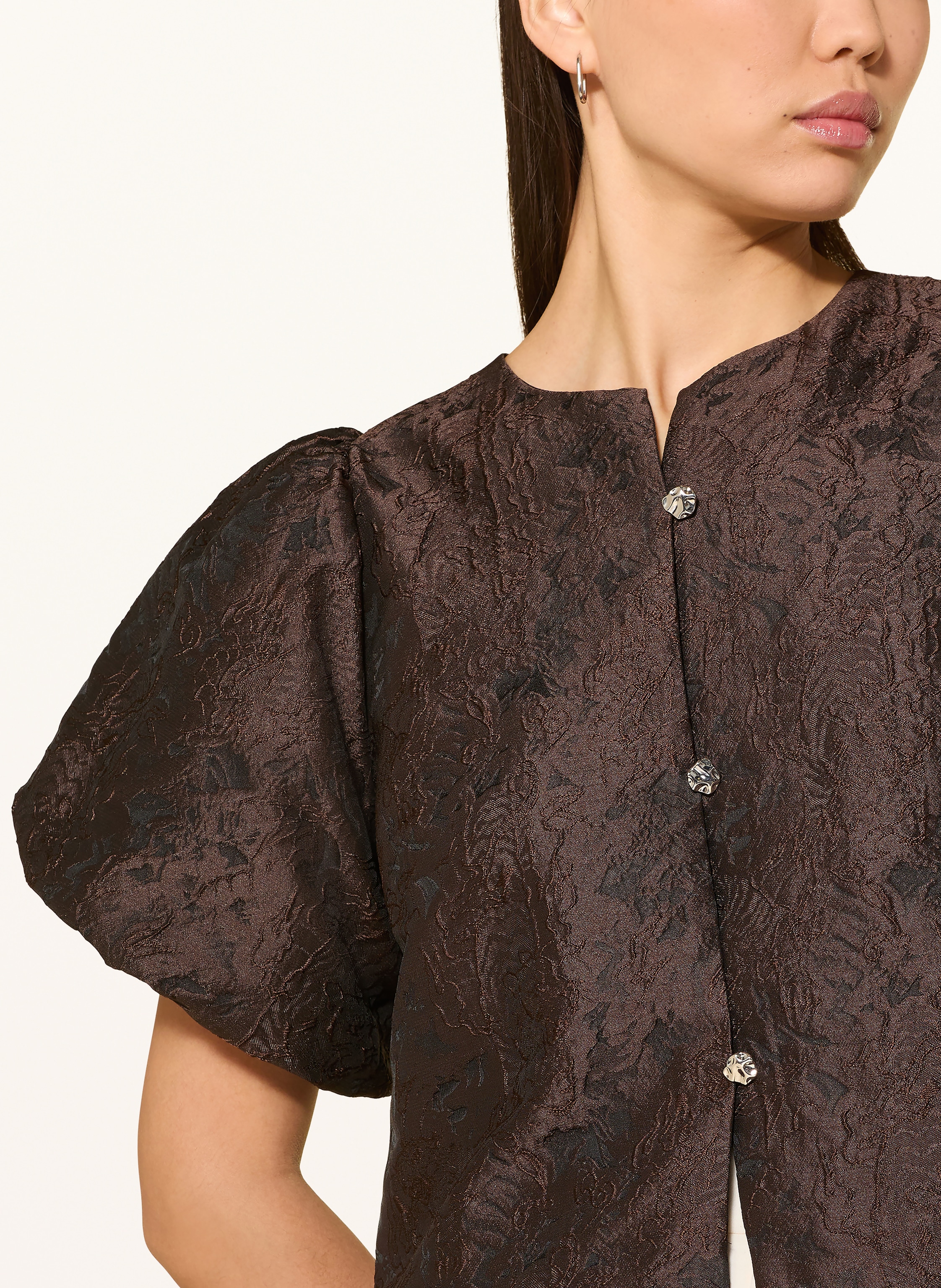 Thumbnail - Neo Noir Jacquard-Bluse Aisa braun