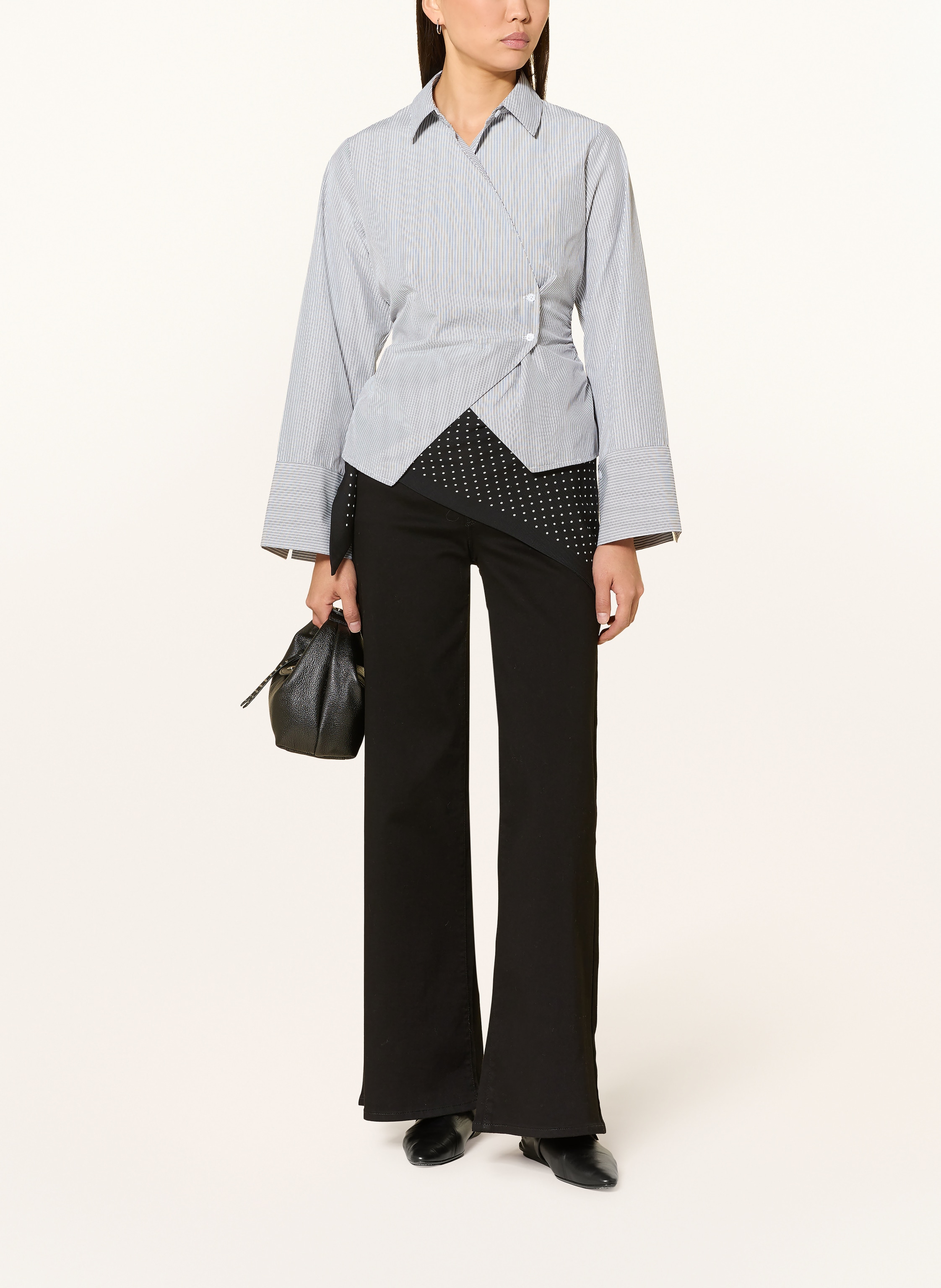 Thumbnail - Neo Noir Hemdbluse Fenli In Wickeloptik grau