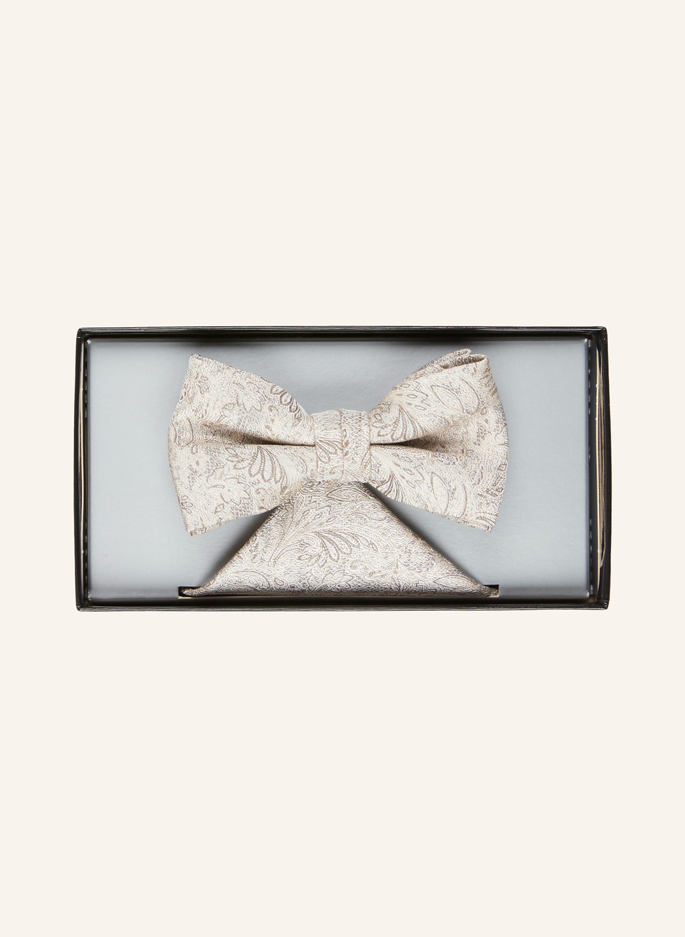 Thumbnail - Wilvorst Set: Fliege Und Einstecktuch beige