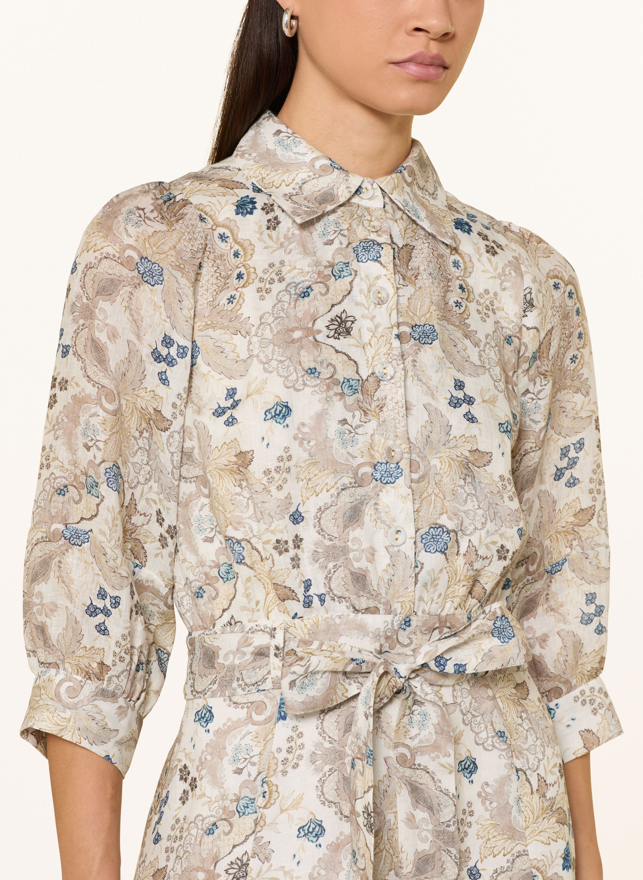 Thumbnail - Dea Kudibal Hemdblusenkleid Palmadea Aus Leinen Mit 3/4-Arm beige