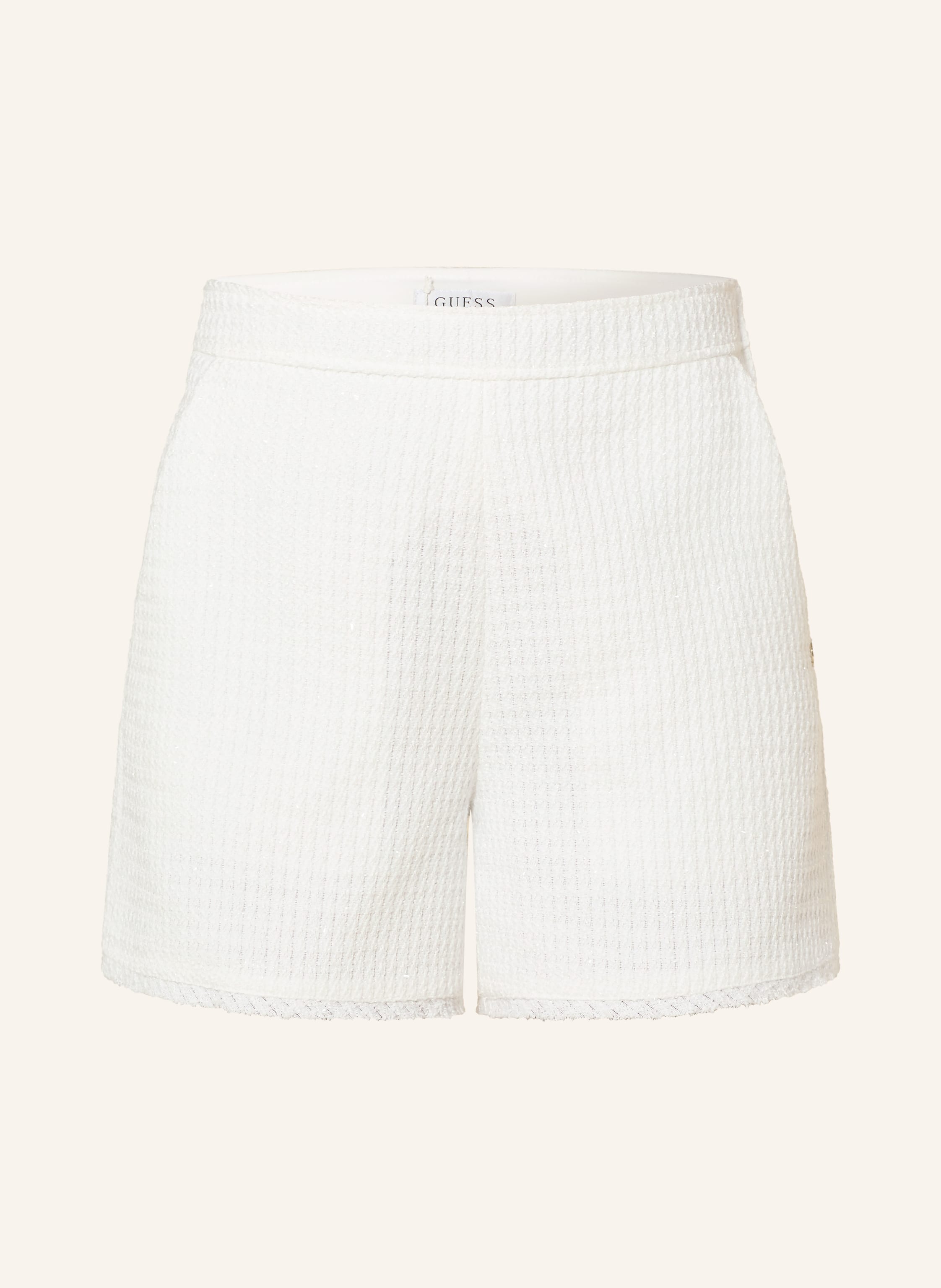 Guess Tweed-Shorts Eulalie Mit Glitzergarn weiss