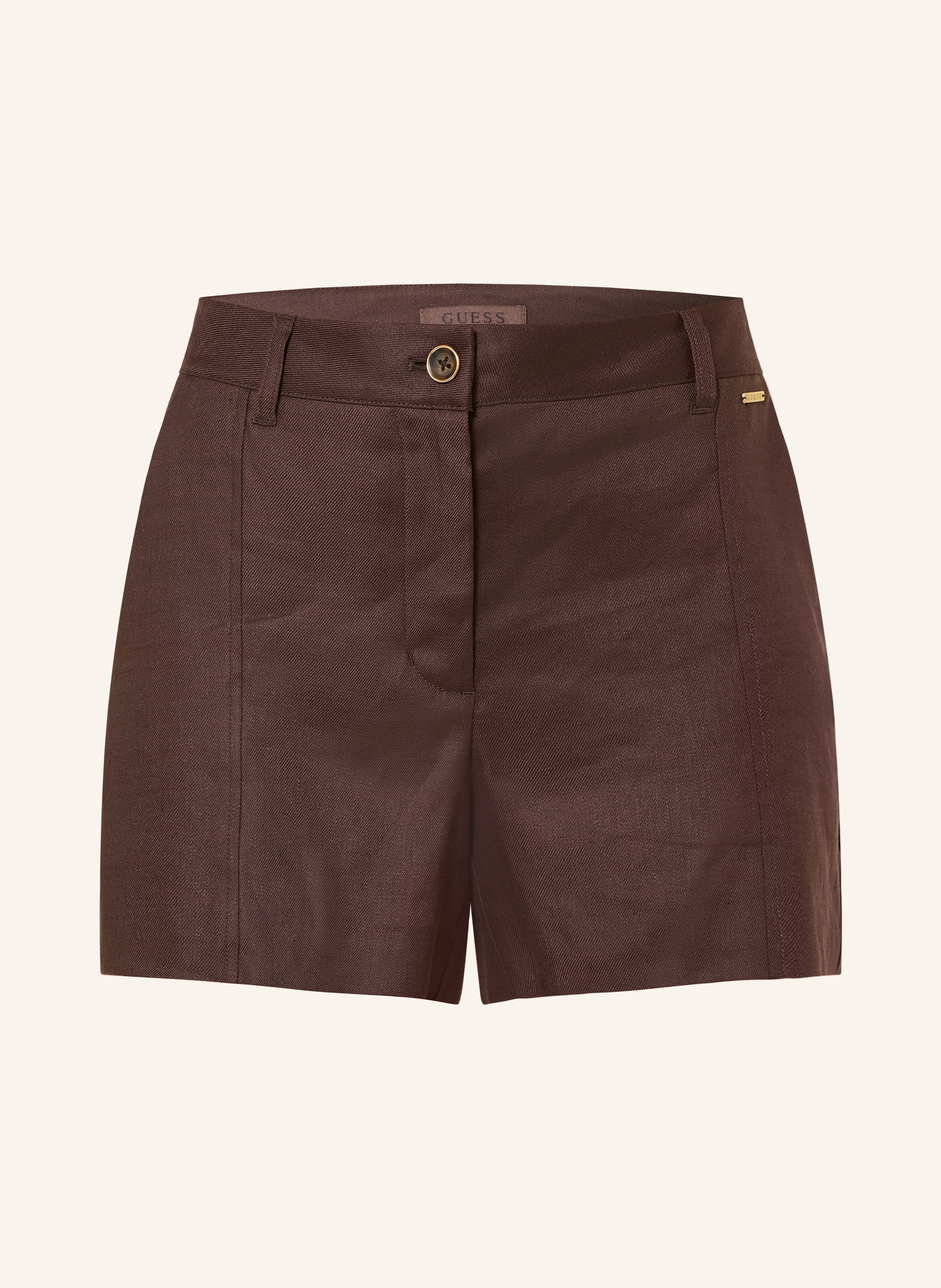 Guess Shorts Isabeau Mit Leinen braun