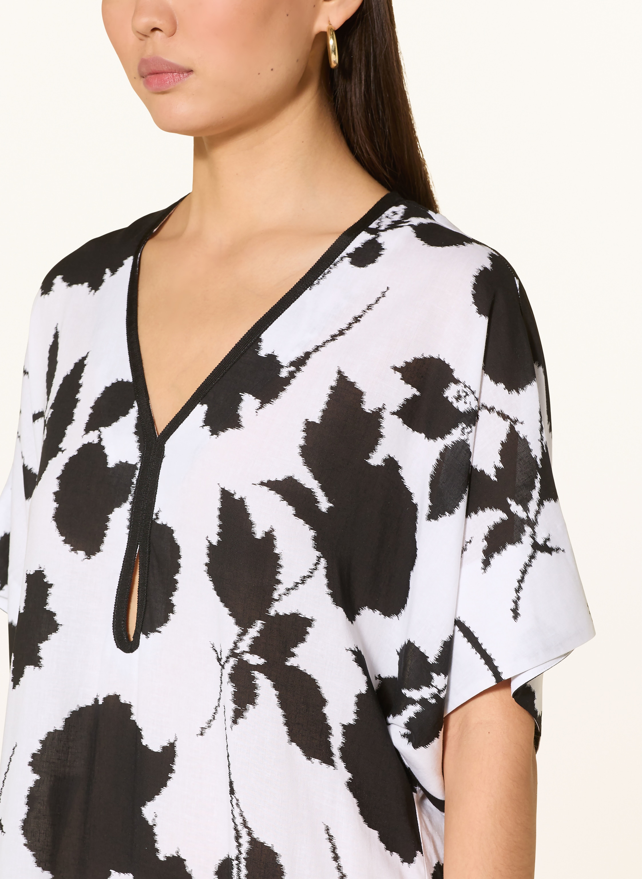 Thumbnail - Maryan Mehlhorn Strandkleid Florascape Mit Leinen schwarz