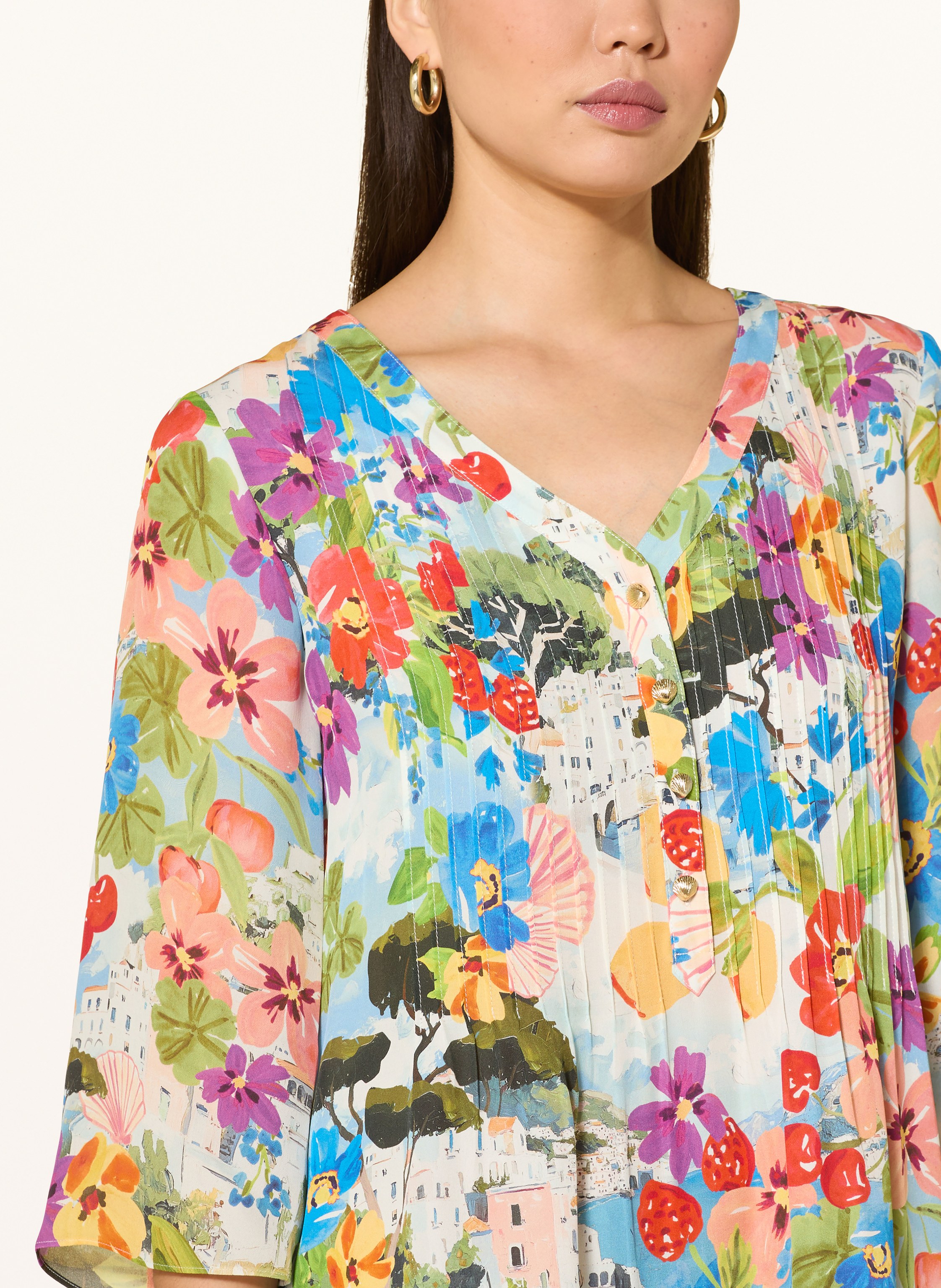 Thumbnail - Maryan Mehlhorn Strandkleid Riviera Aus Seide Mit 3/4-Arm gruen