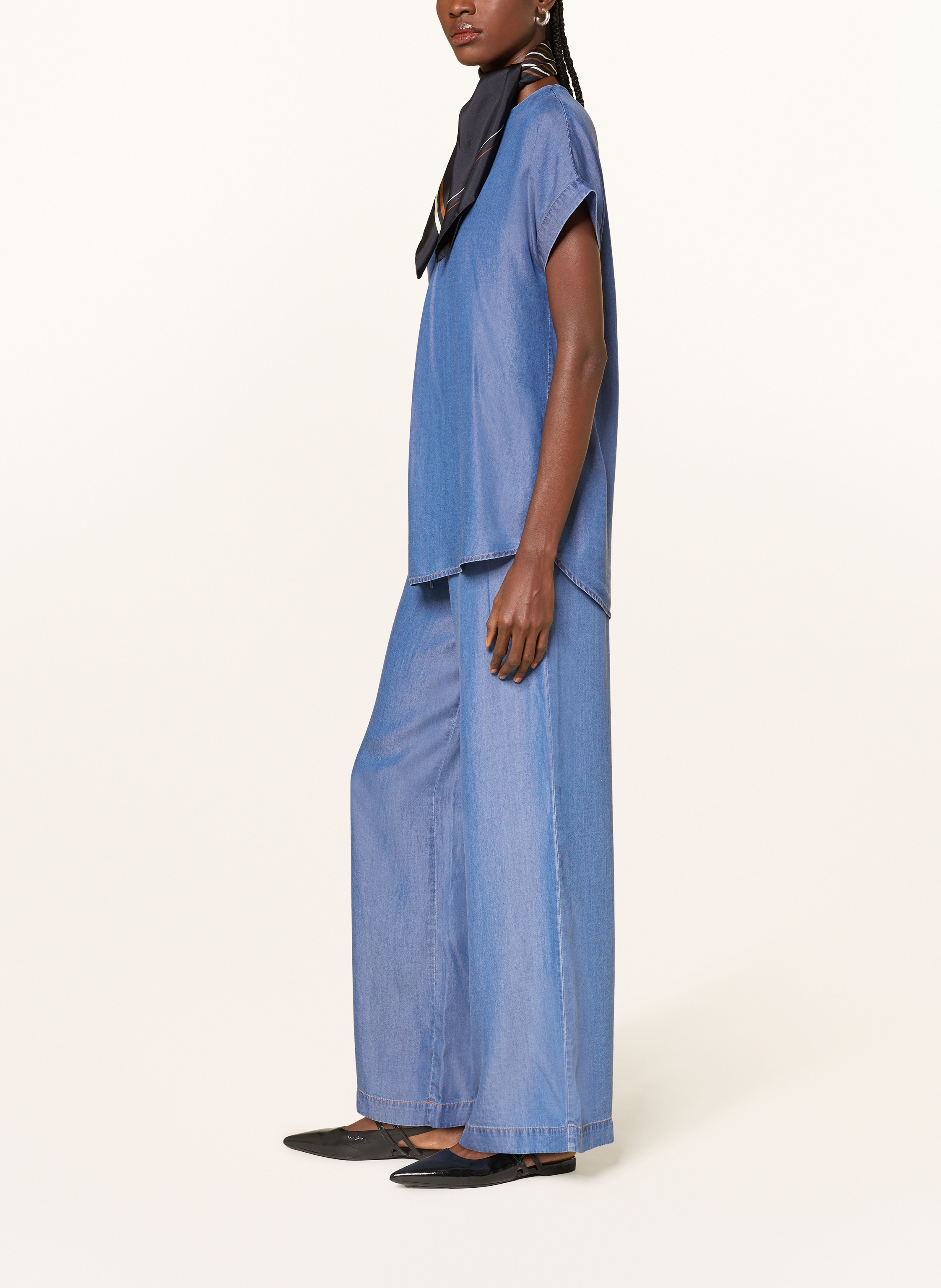 Thumbnail - Lilienfels Marlenehose In Jeansoptik blau