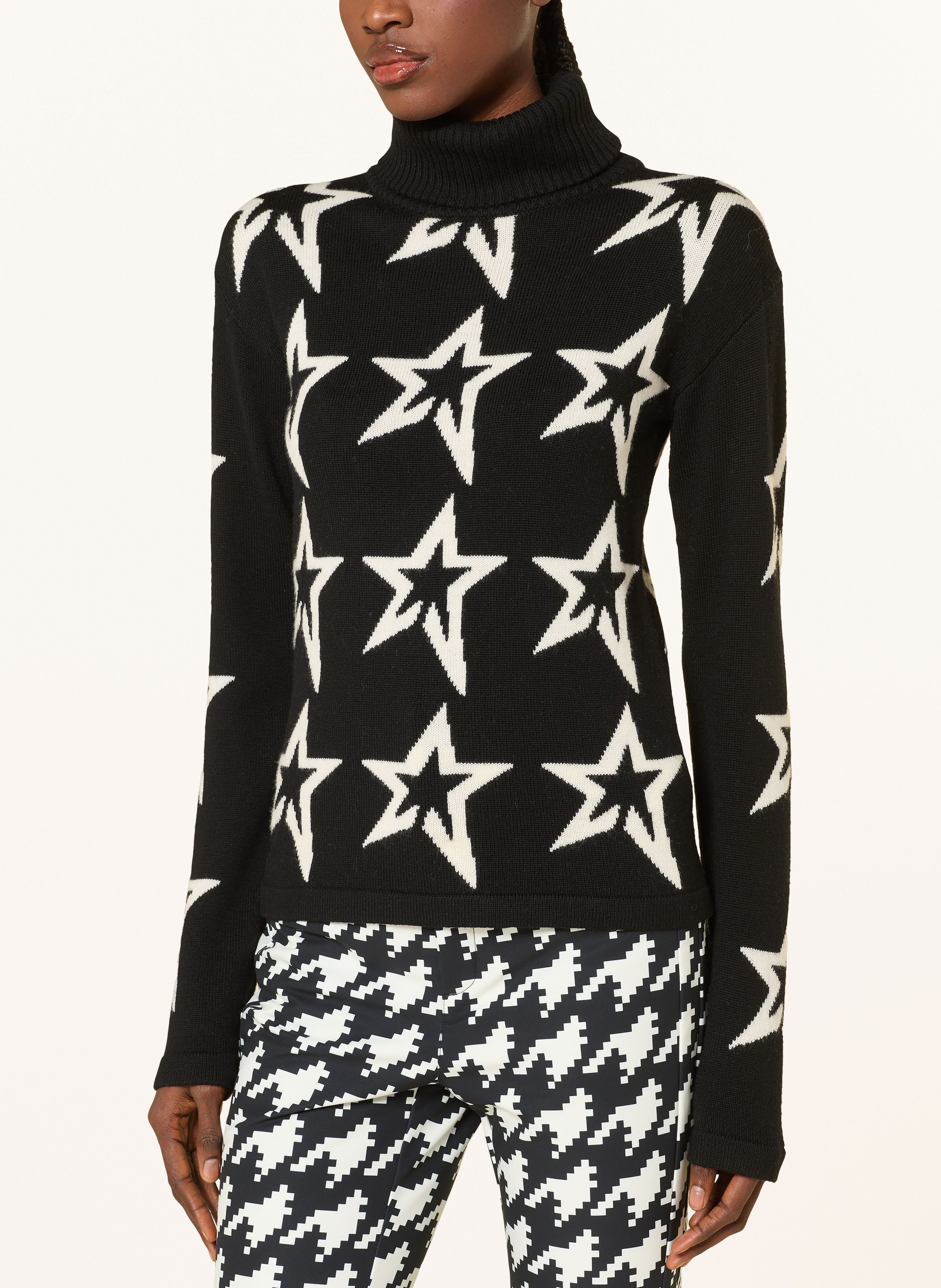 Thumbnail - Perfect Moment Pullover Star Dust Aus Merinowolle schwarz