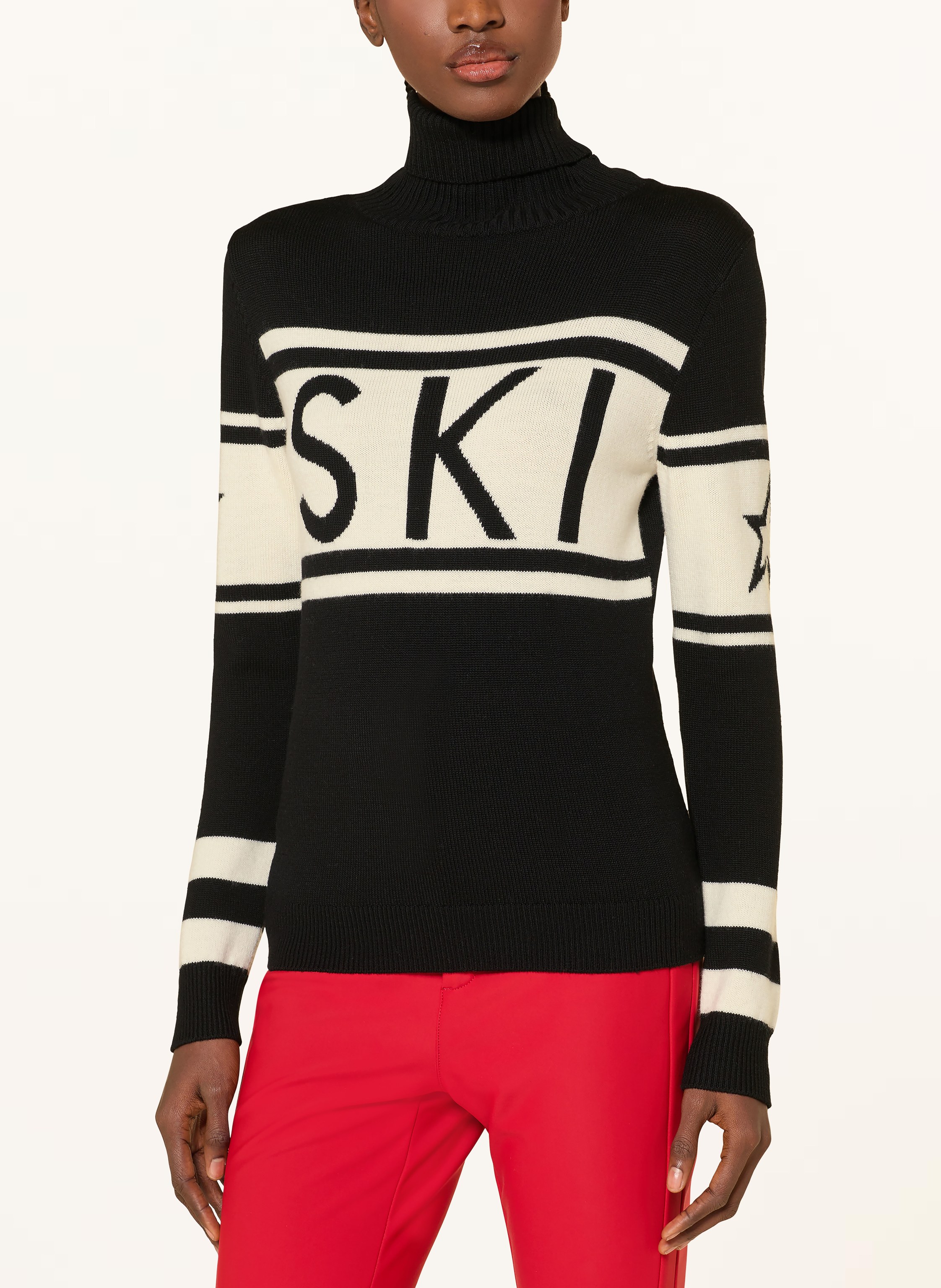 Thumbnail - Perfect Moment Pullover Schild Aus Merinowolle schwarz