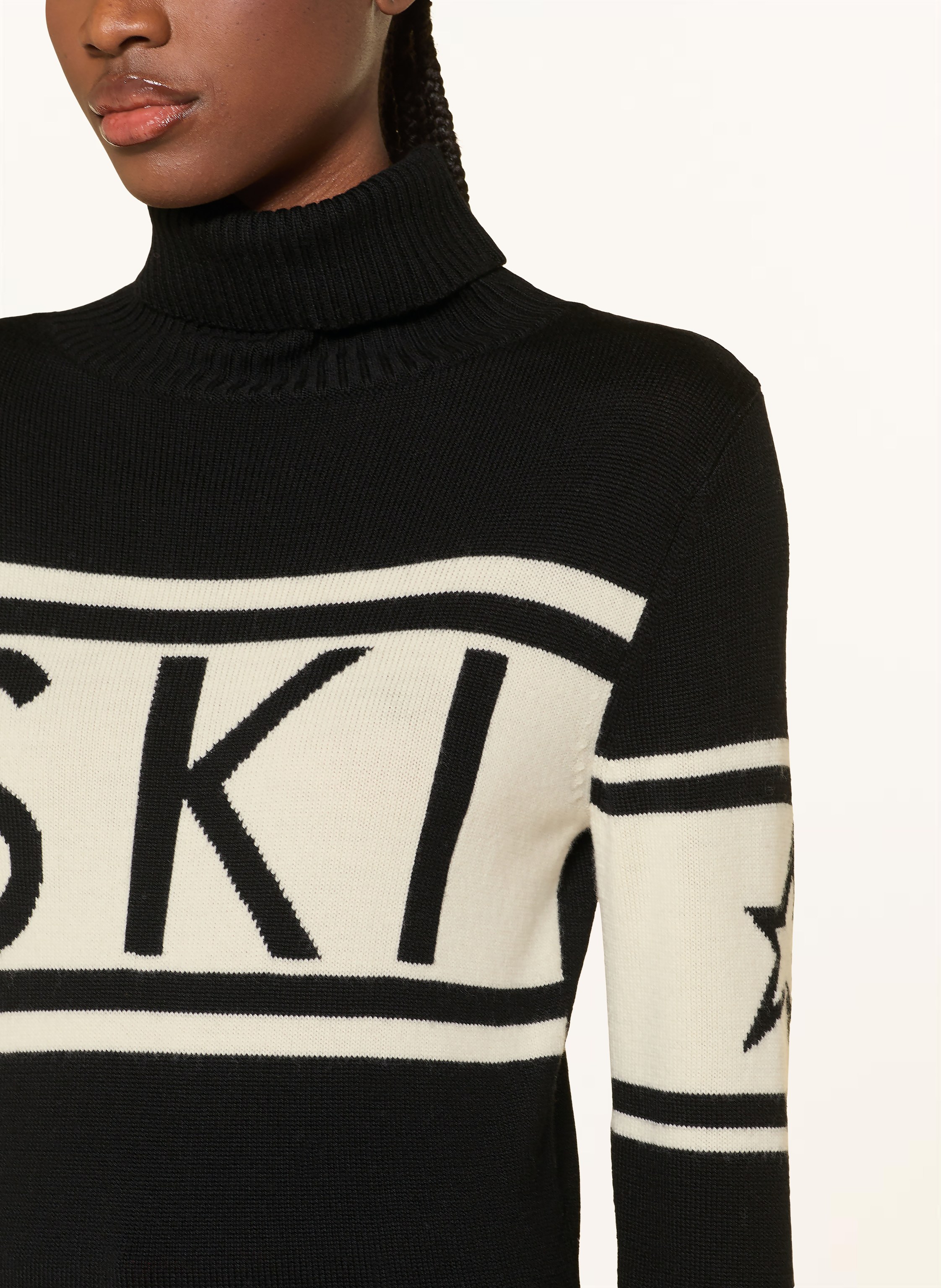 Thumbnail - Perfect Moment Pullover Schild Aus Merinowolle schwarz