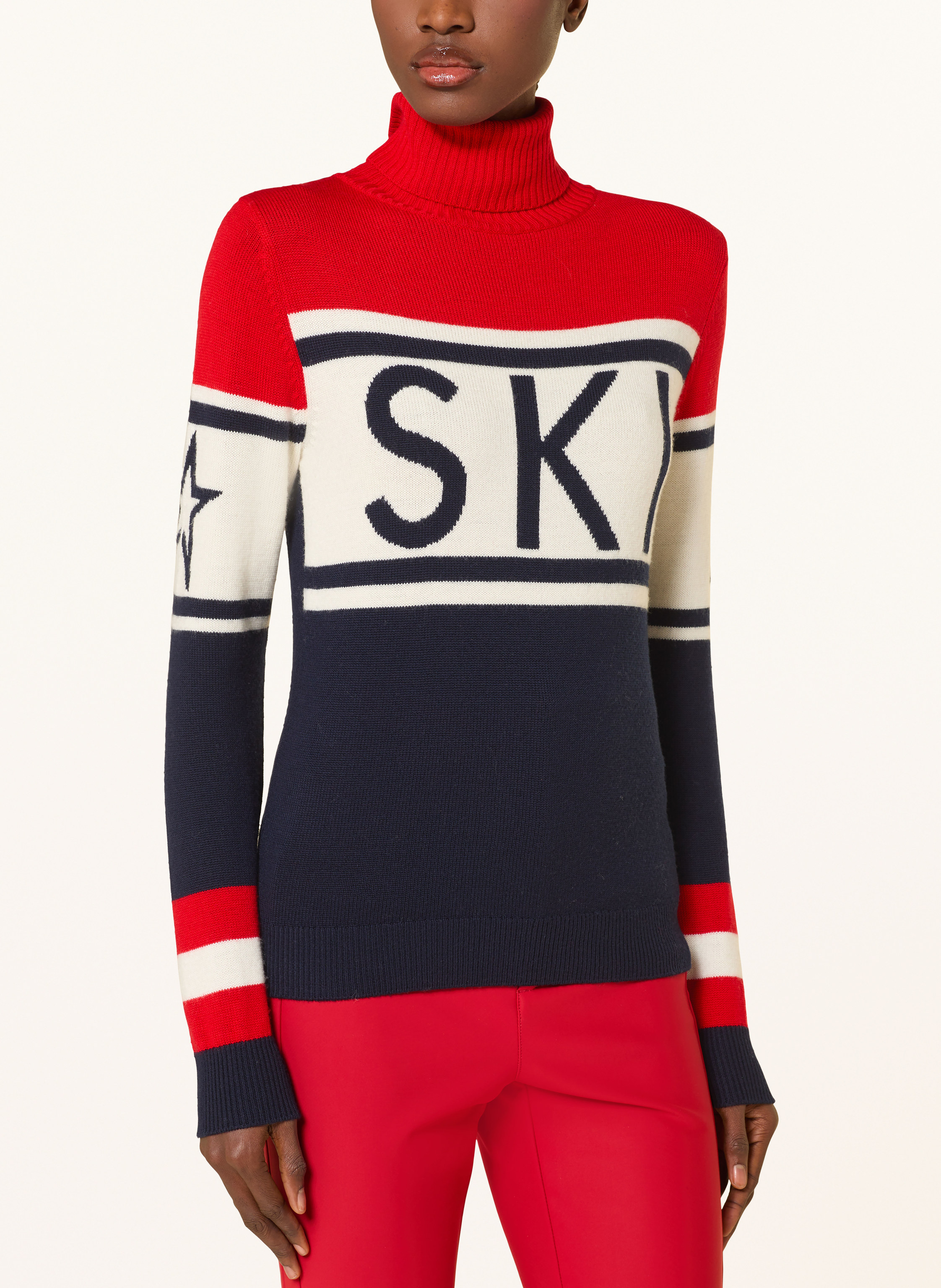 Thumbnail - Perfect Moment Pullover Schild Aus Merinowolle blau