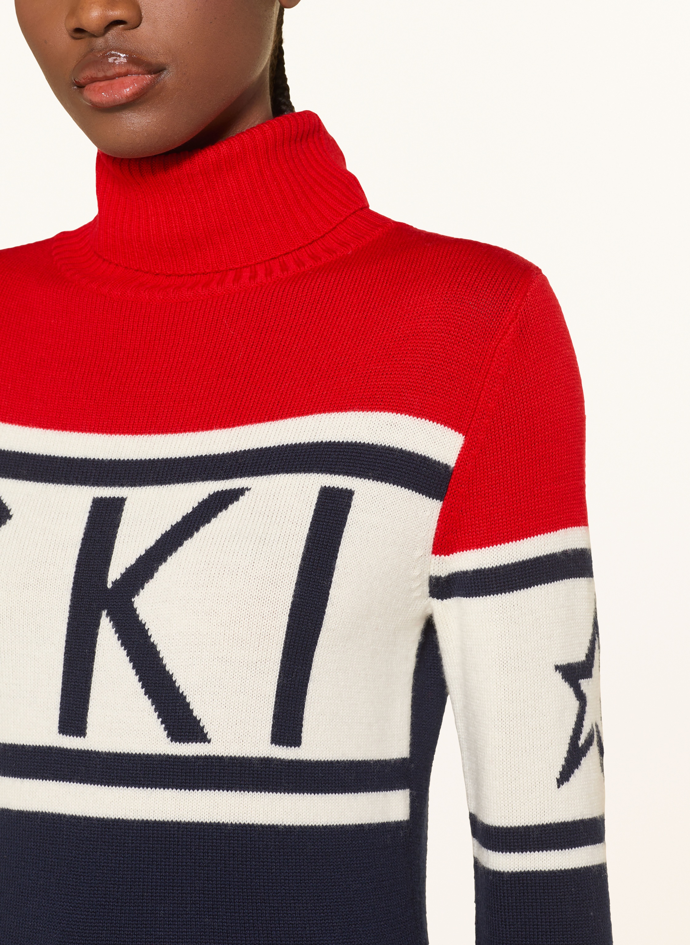 Thumbnail - Perfect Moment Pullover Schild Aus Merinowolle blau