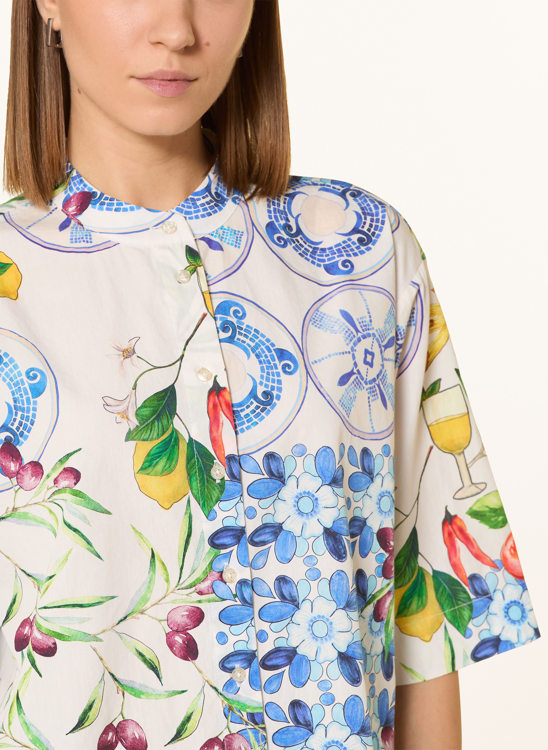 Thumbnail - Emily Van Den Bergh Bluse Mit 3/4-Arm weiss