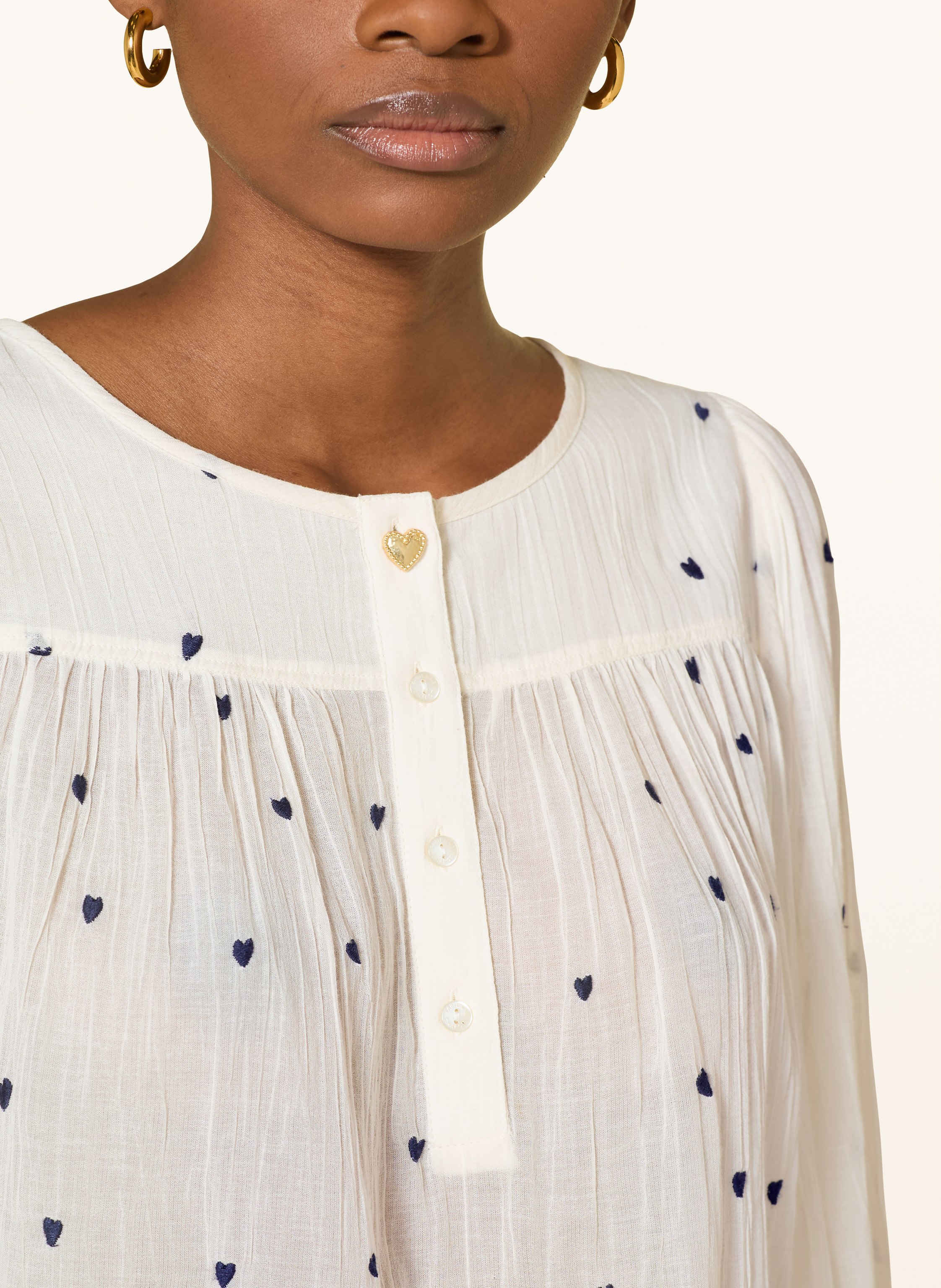 Thumbnail - Fabienne Chapot Blusenshirt Bindi Mit 3/4-Arm Und Stickereien weiss