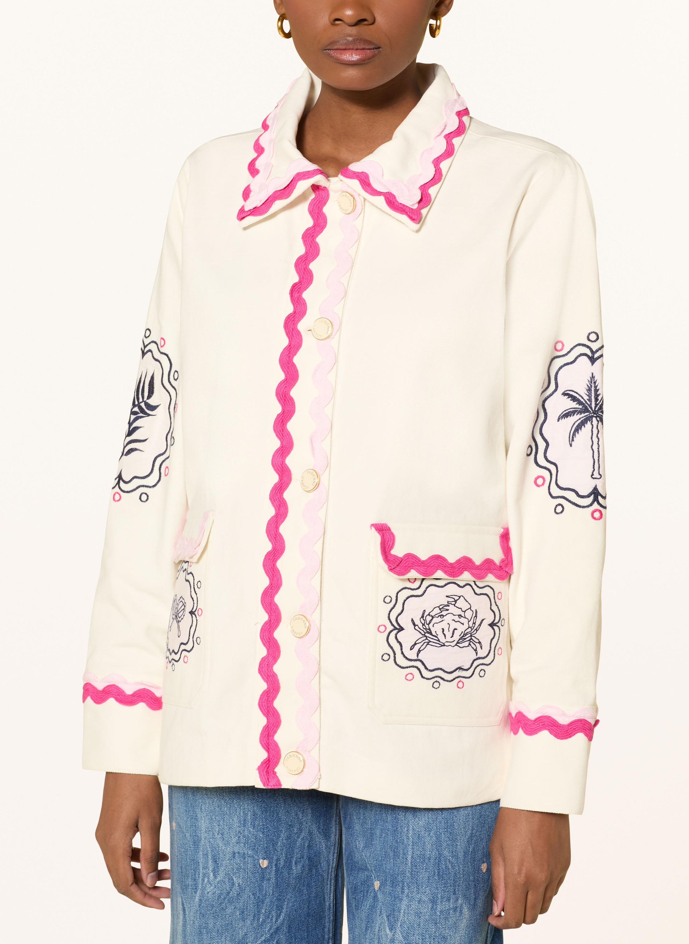 Thumbnail - Fabienne Chapot Overjacket Melodie Mit Stickereien weiss