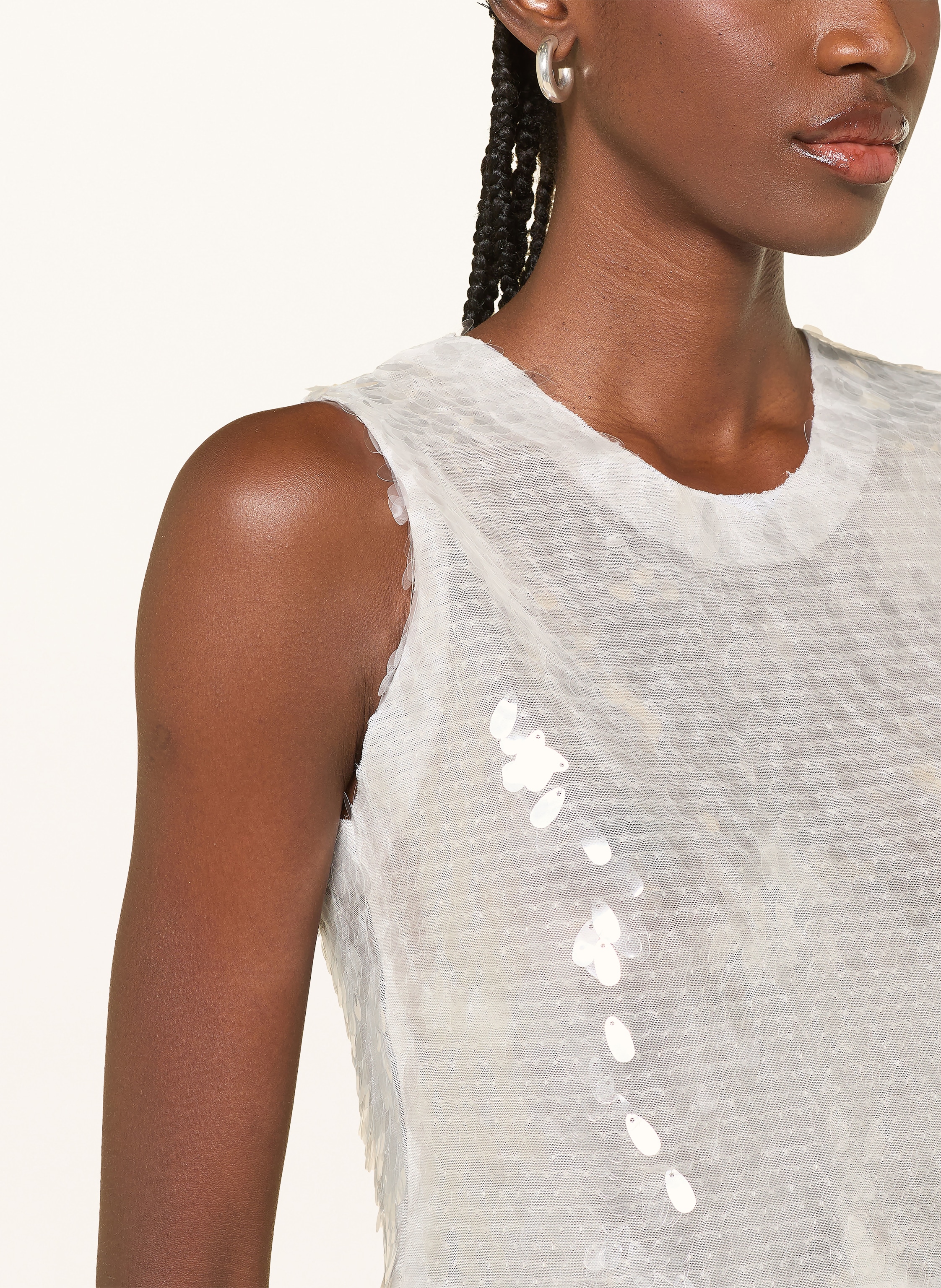 Thumbnail - Norma Kamali Cropped-Top Mit Pailletten weiss