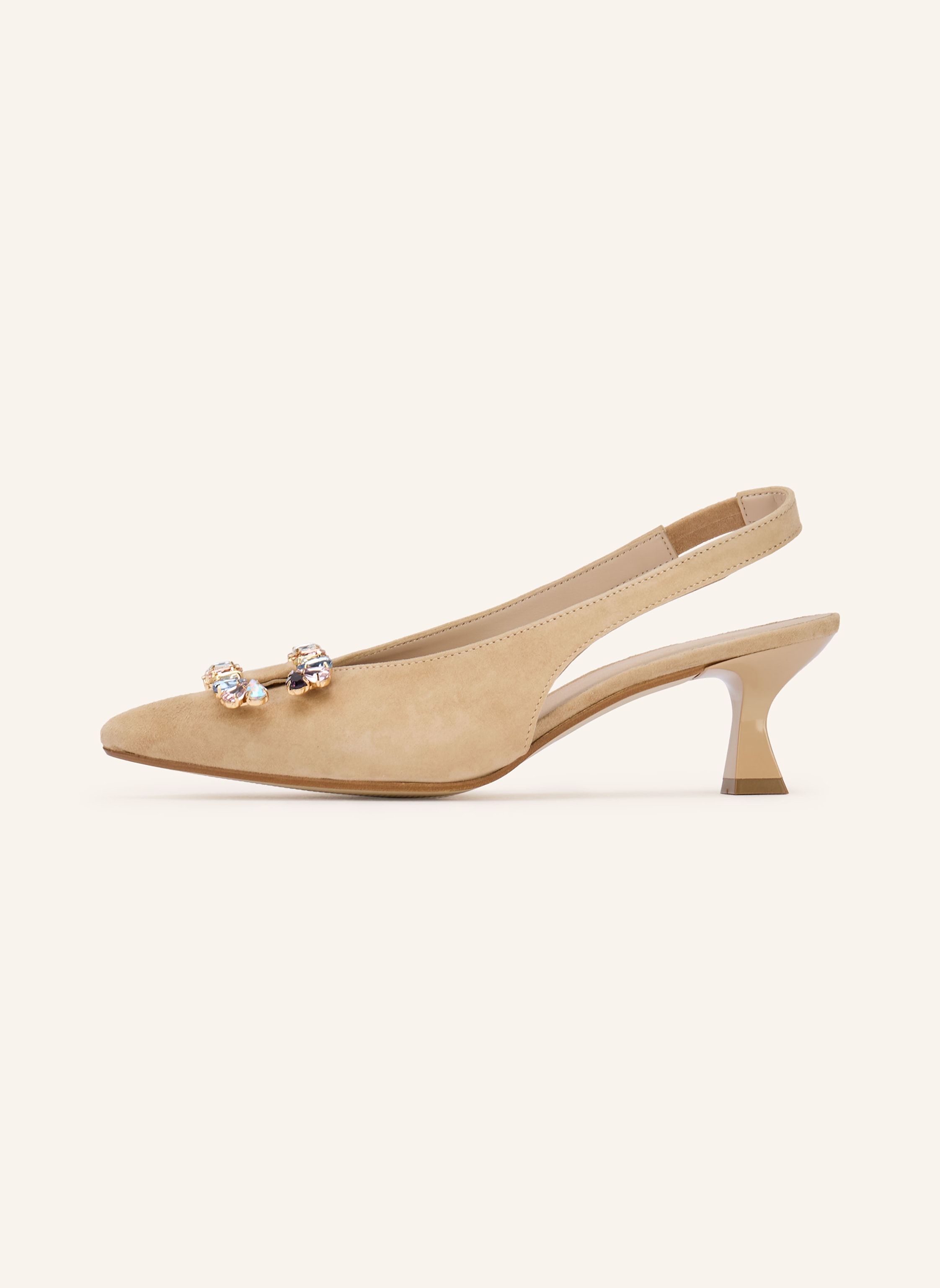Thumbnail - Darling Harbour Slingpumps Mit Schmucksteinen beige