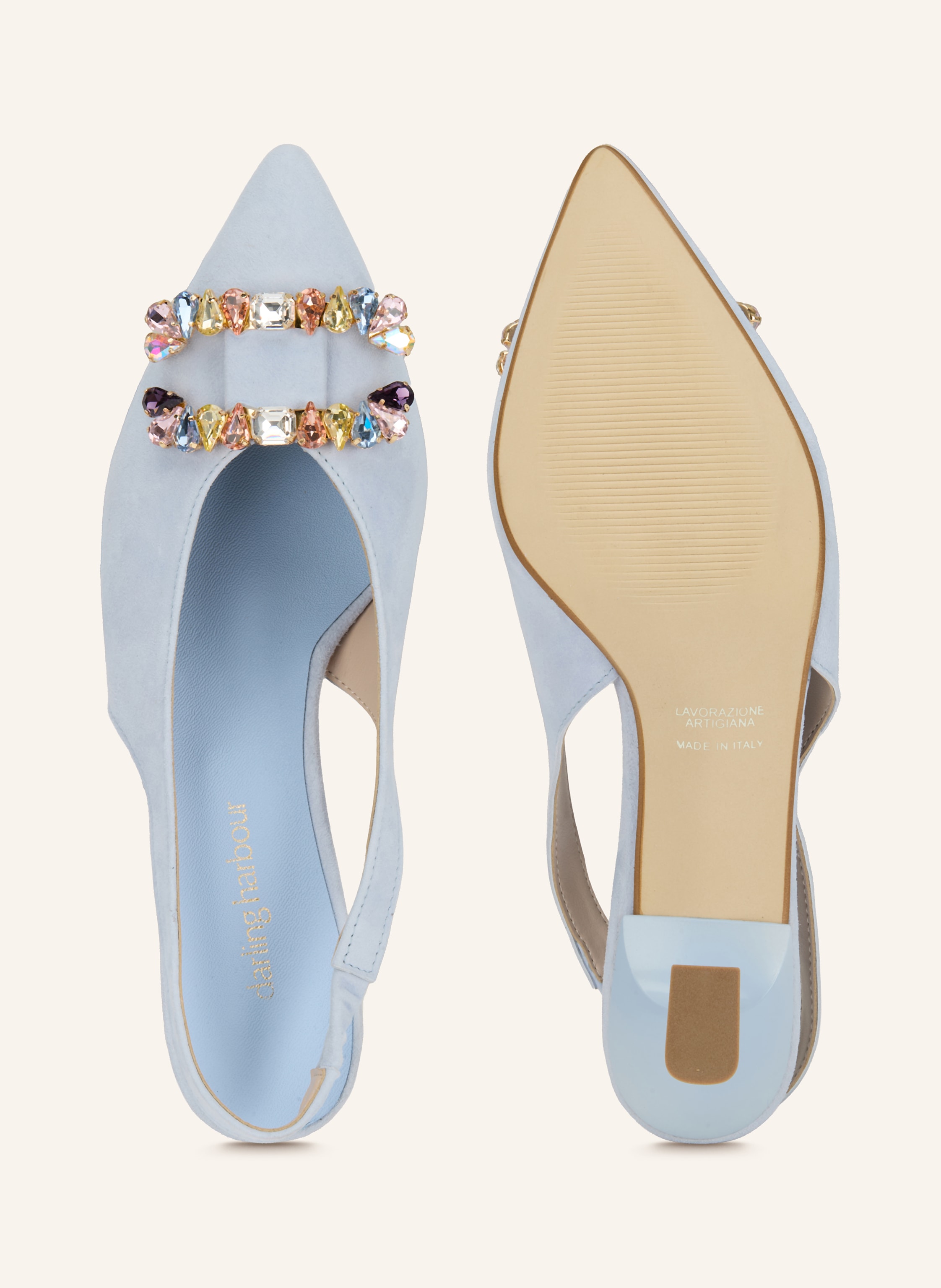 Thumbnail - Darling Harbour Slingpumps Mit Schmucksteinen blau