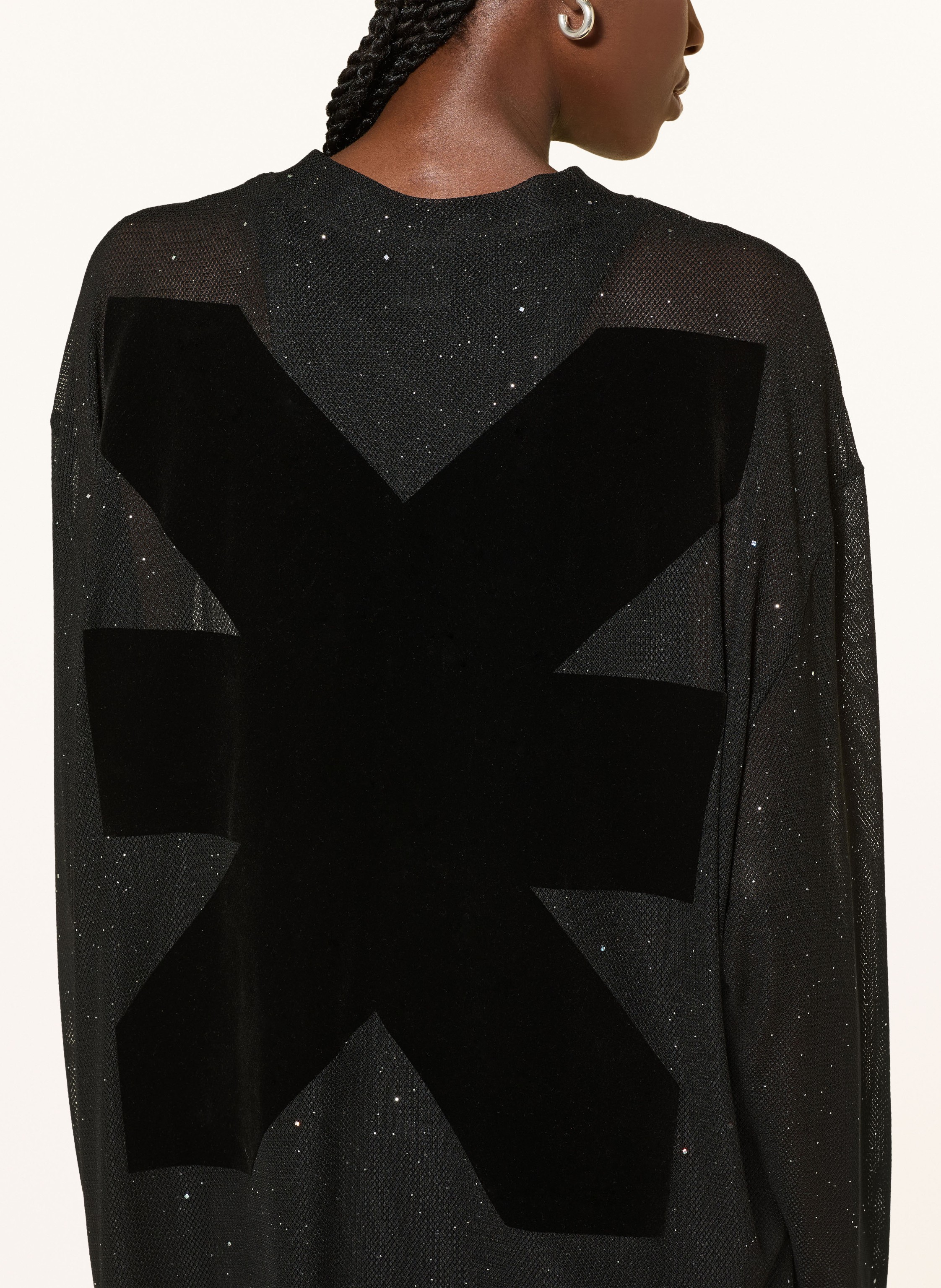 Thumbnail - Karo Kauer Oversized-Longsleeve Aus Mesh schwarz