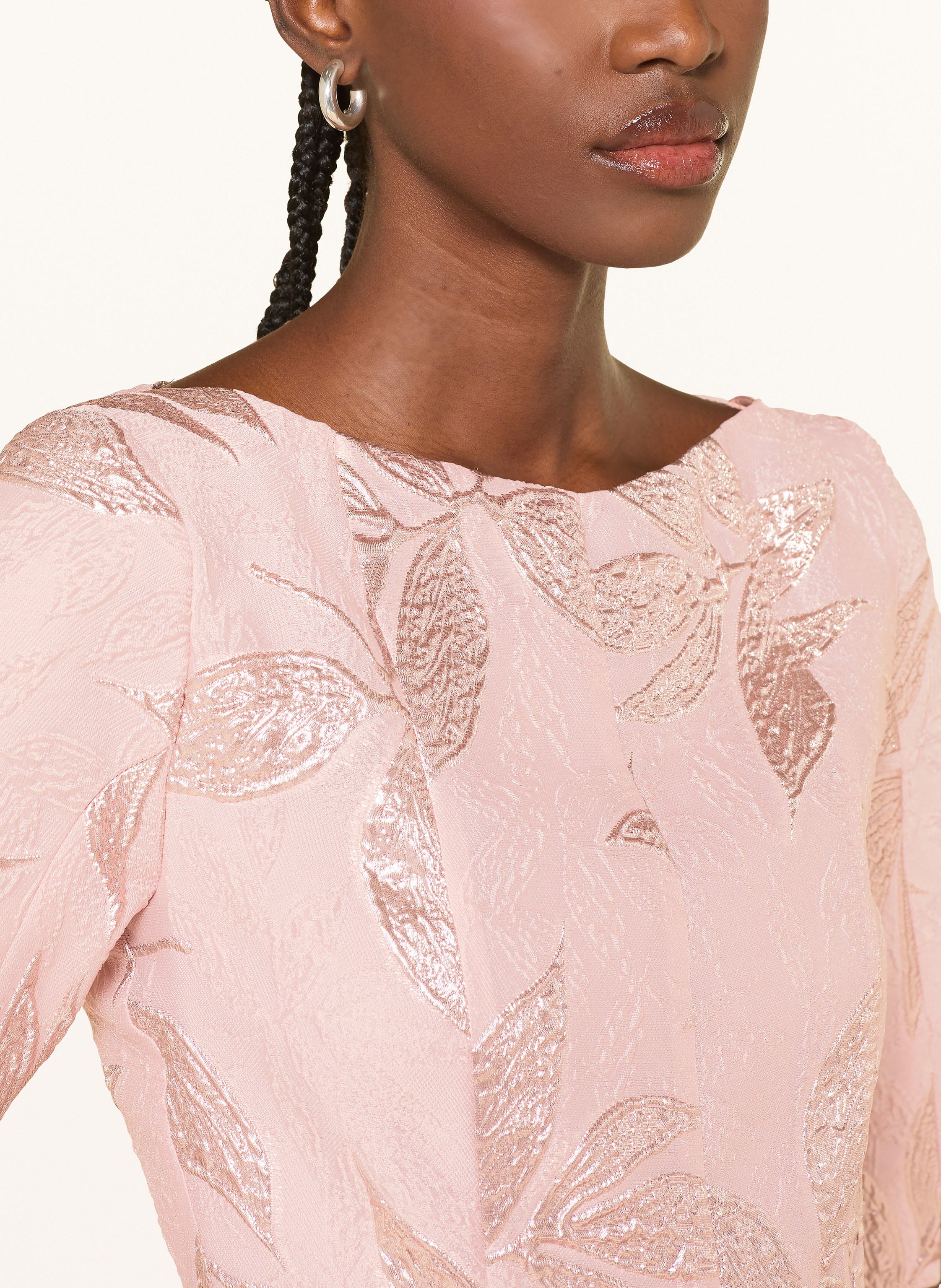 Thumbnail - Talbot Runhof Cocktailkleid Aus Jacquard Mit 3/4-Arm rosa