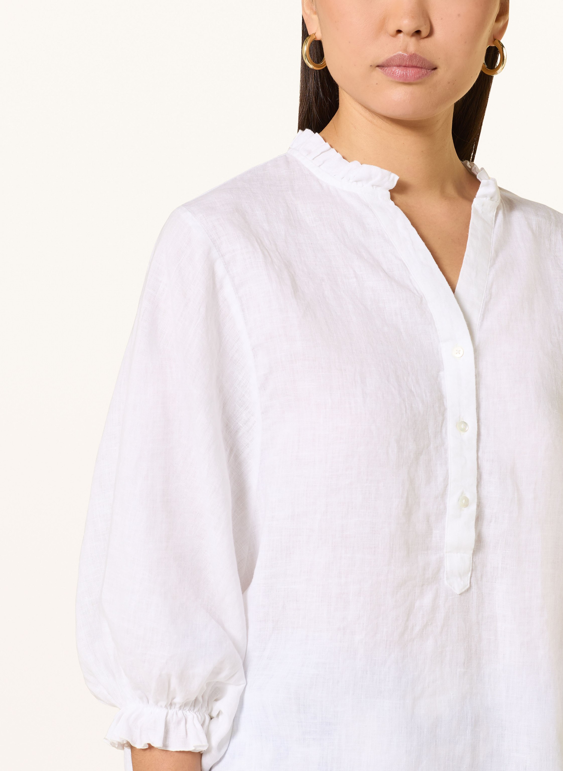 Thumbnail - Tonno & Panna Blusenshirt Mit 3/4-Arm Aus Leinen weiss