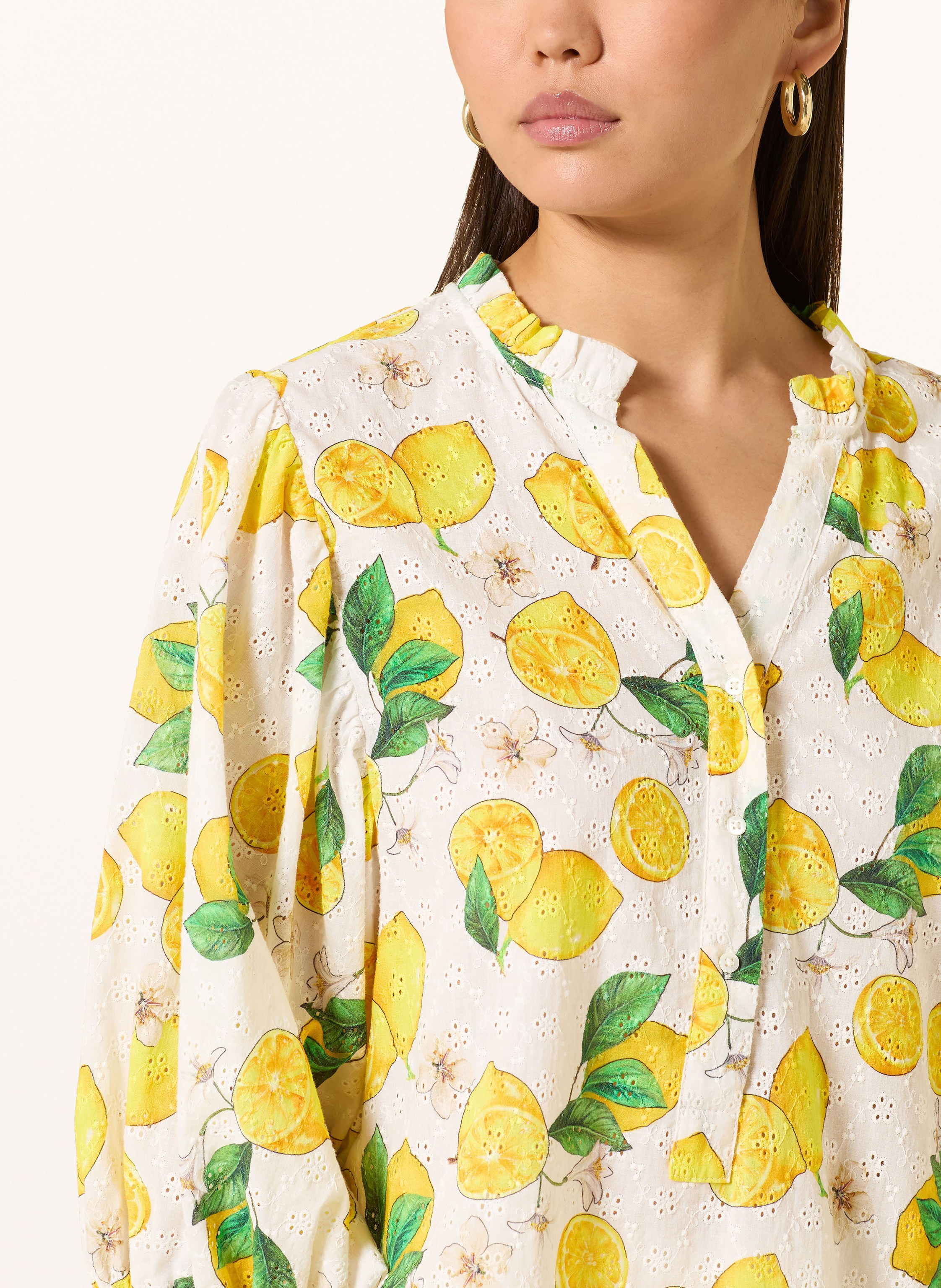 Thumbnail - Tonno & Panna Blusenshirt Aus Lochspitze gelb