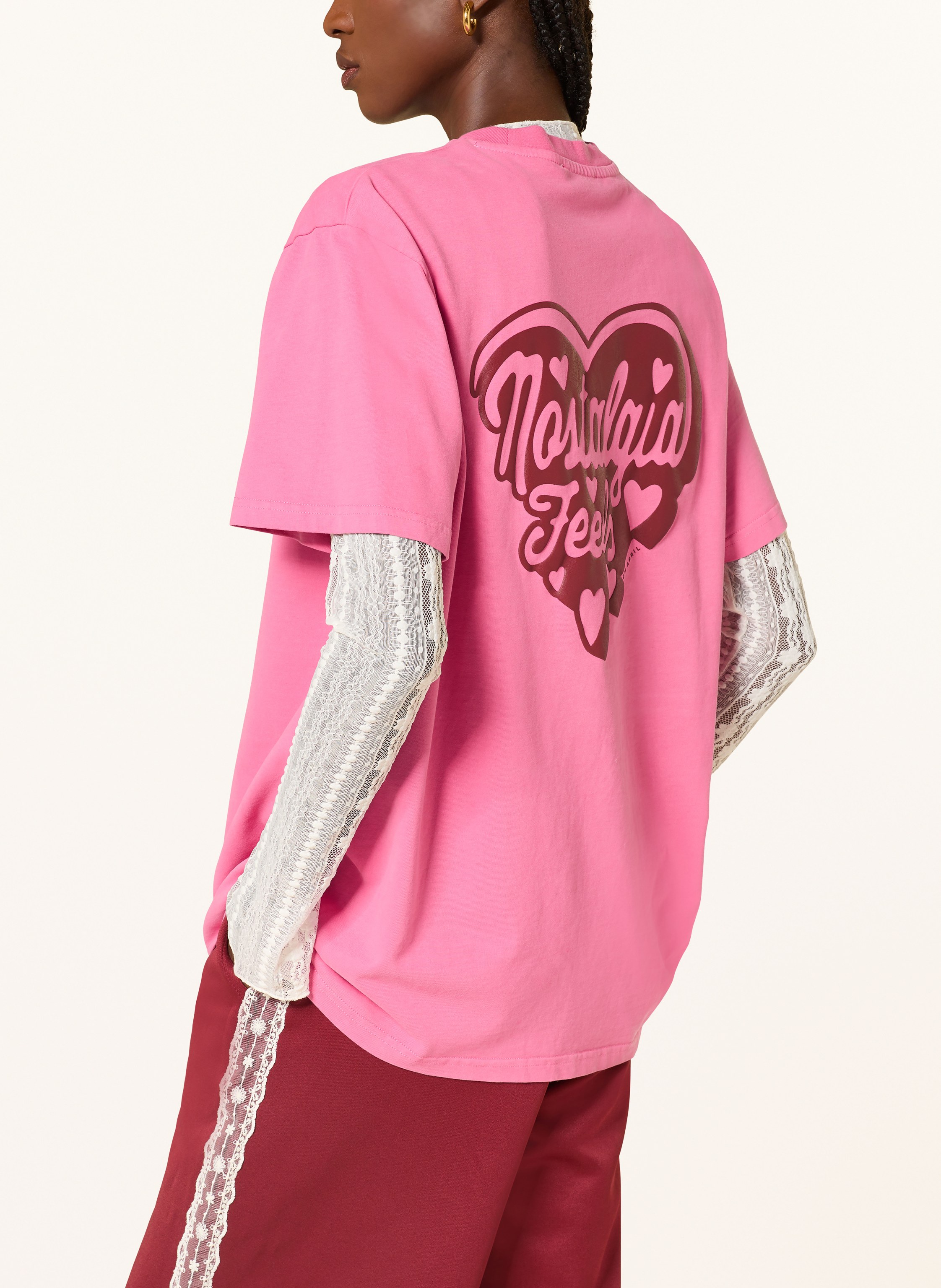 Thumbnail - Oh April Oversized-Shirt Nostalgia Heart pink