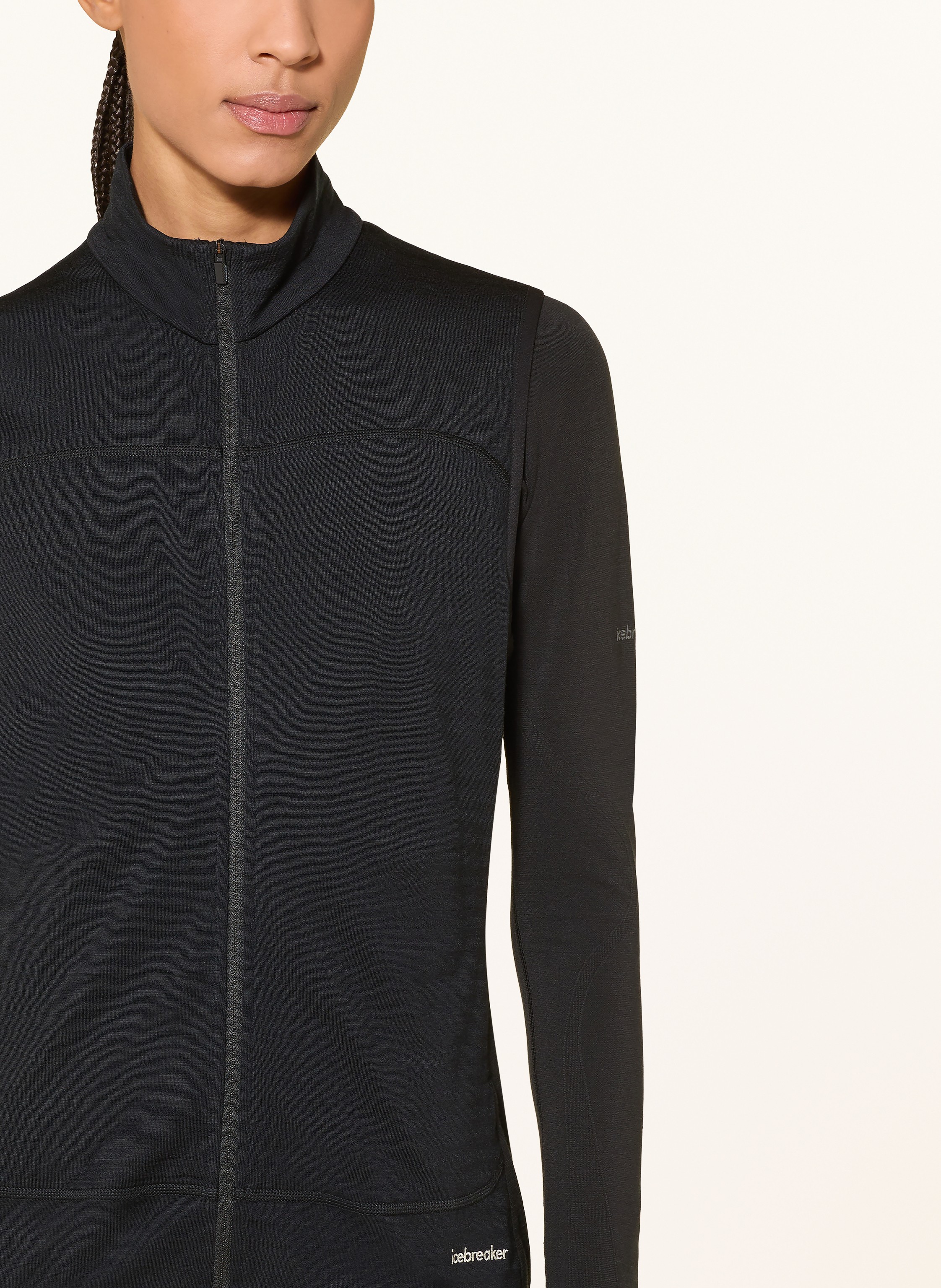 Thumbnail - Icebreaker Funktionsweste Realfleece™ 300 Descender schwarz