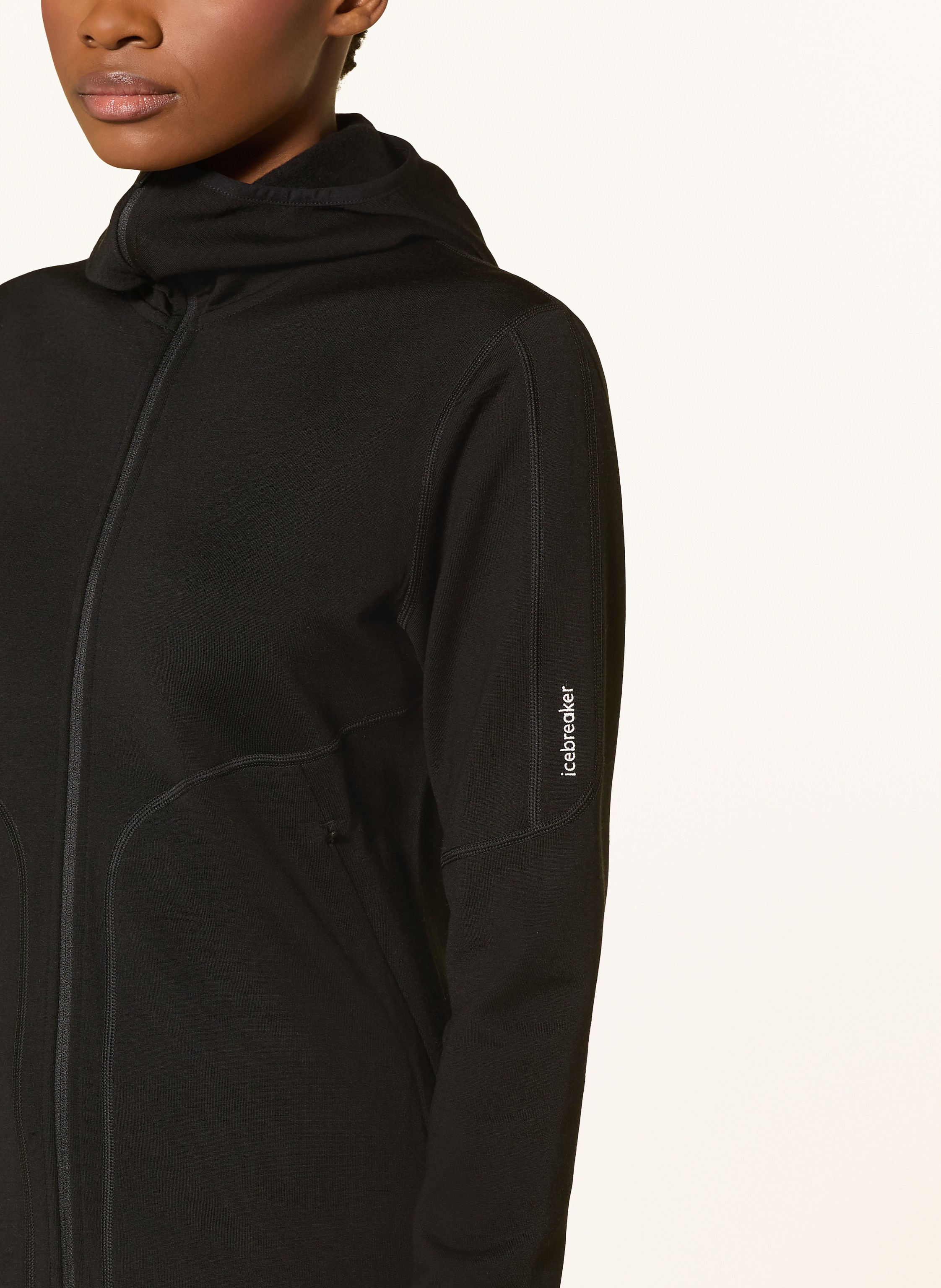 Thumbnail - Icebreaker Midlayer-Jacke 560 Elemental Aus Merinowolle schwarz