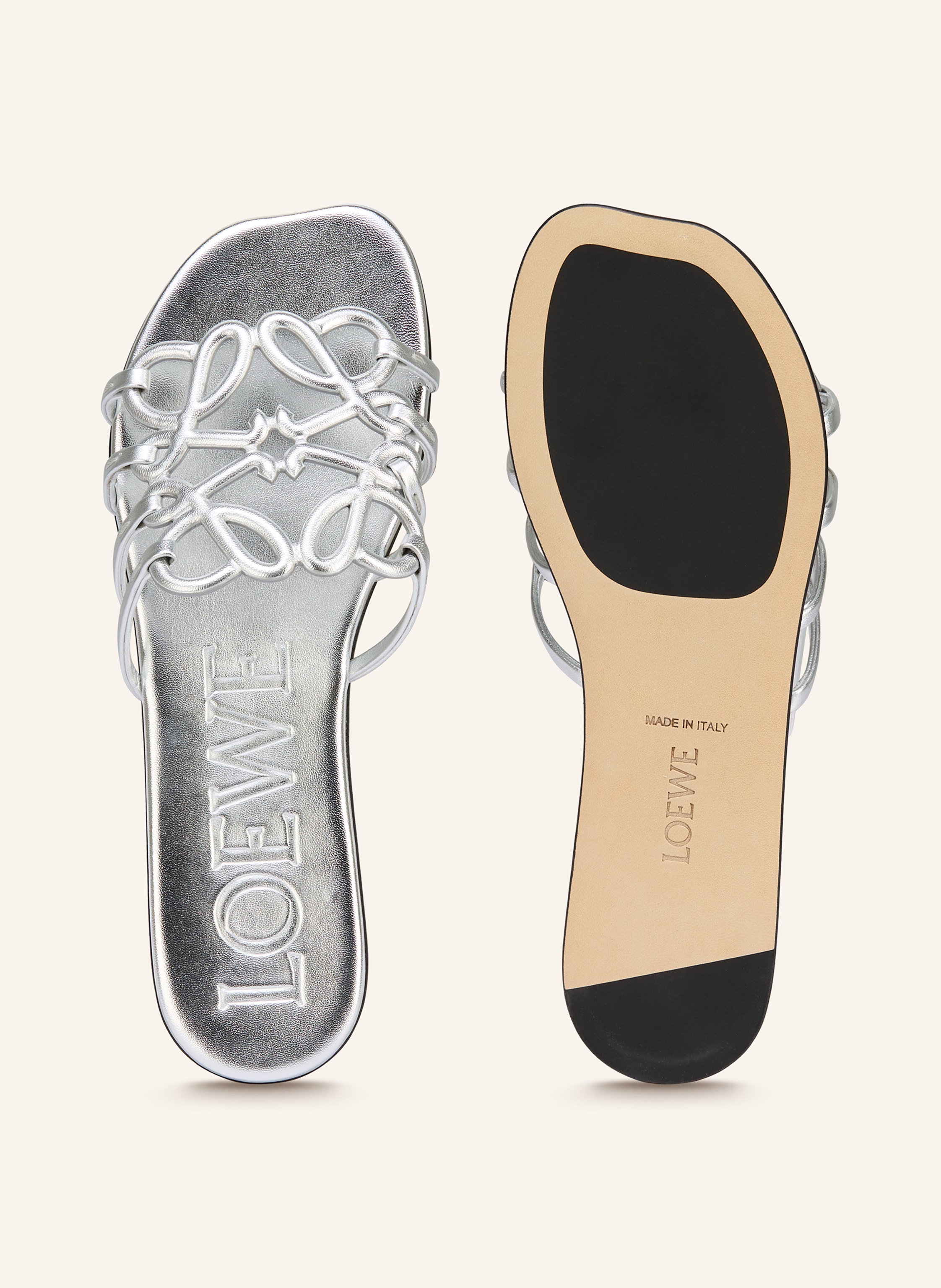 Thumbnail - Loewe Pantoletten Petal Anagram silber