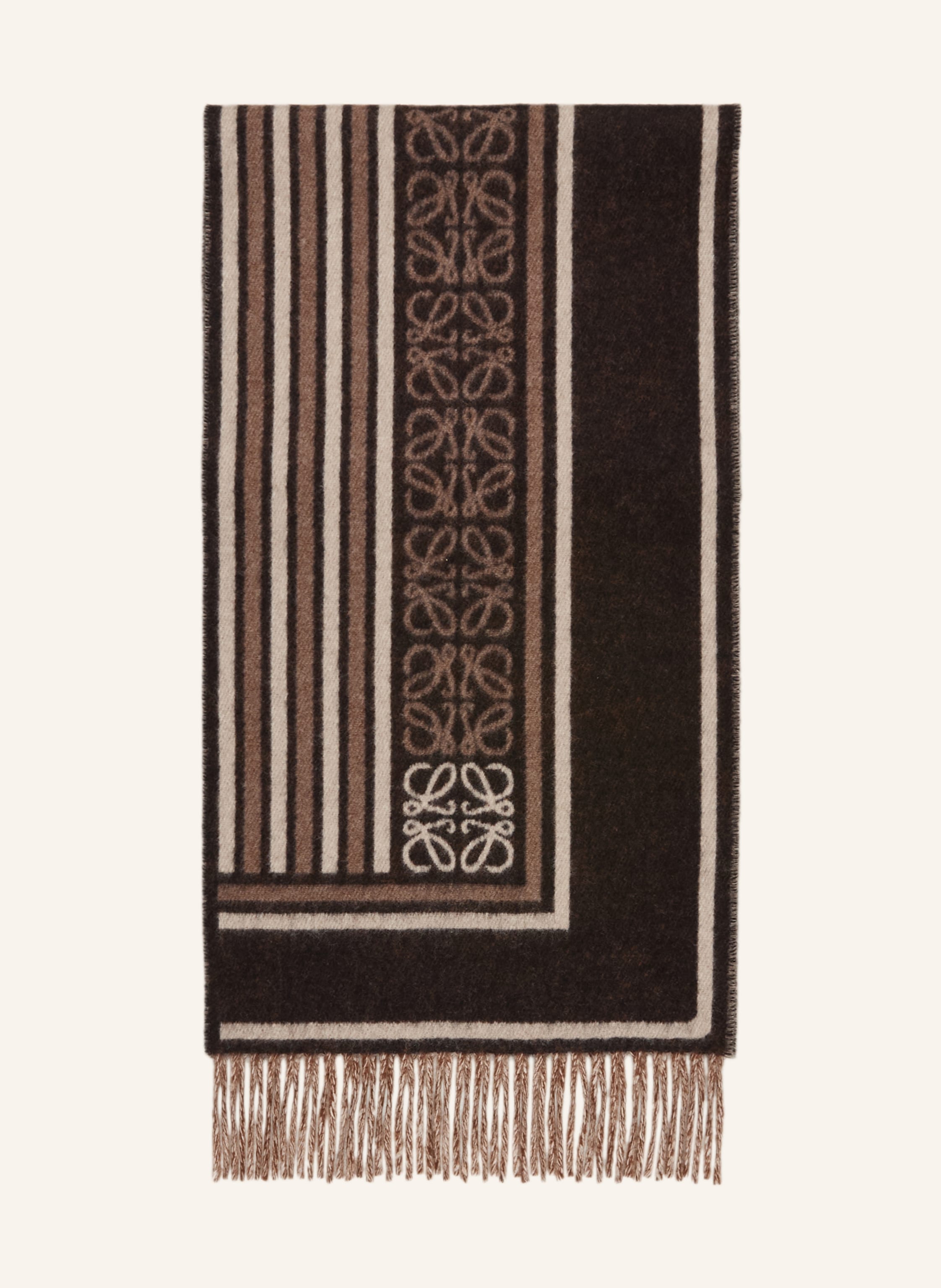 Loewe Loewe Schal Mit Cashmere braun in DUNKELBRAUN / HELLBRAUN / TAUPE