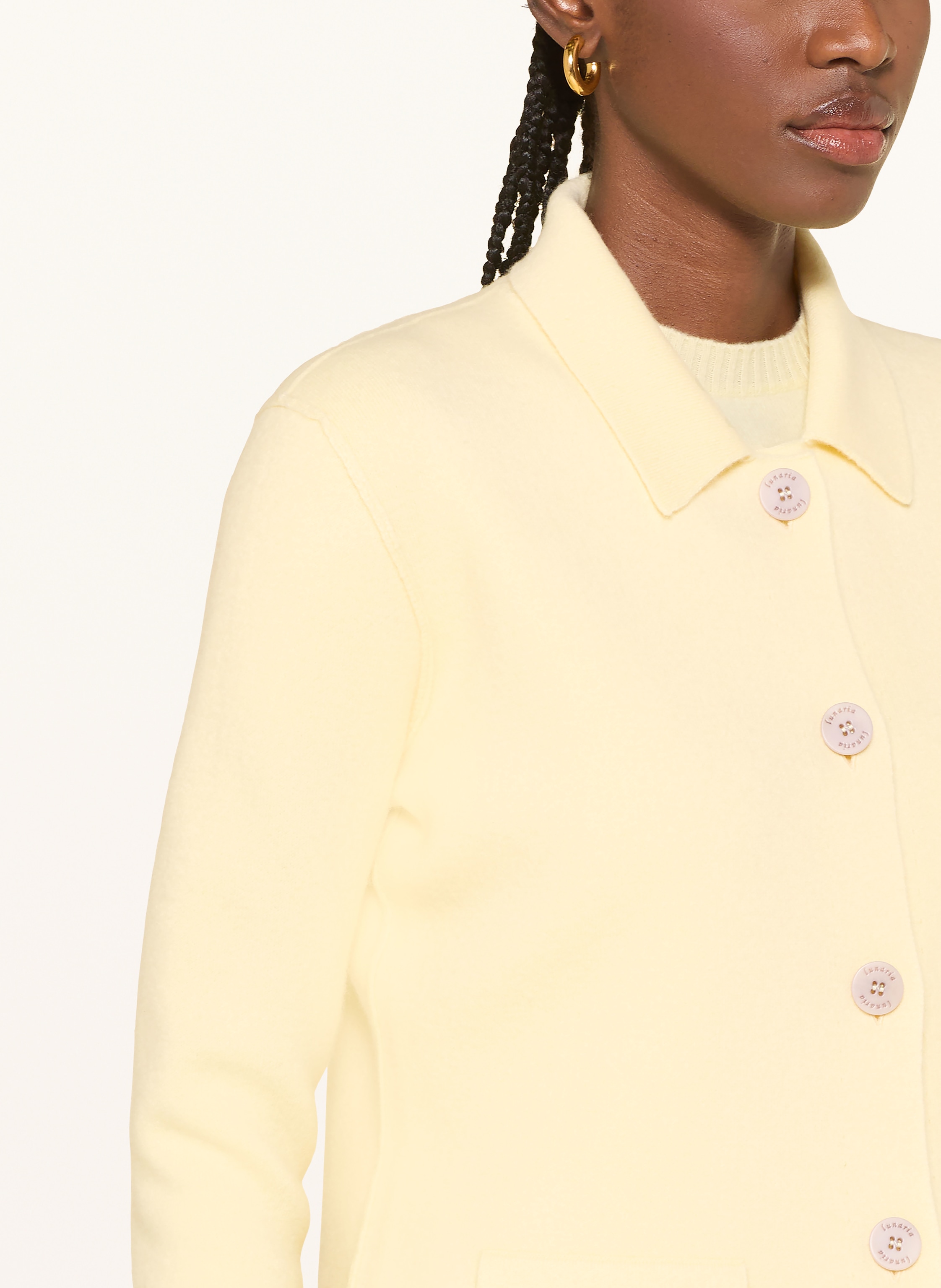 Thumbnail - Lunaria Cashmere Strickjacke Aus Cashmere gelb