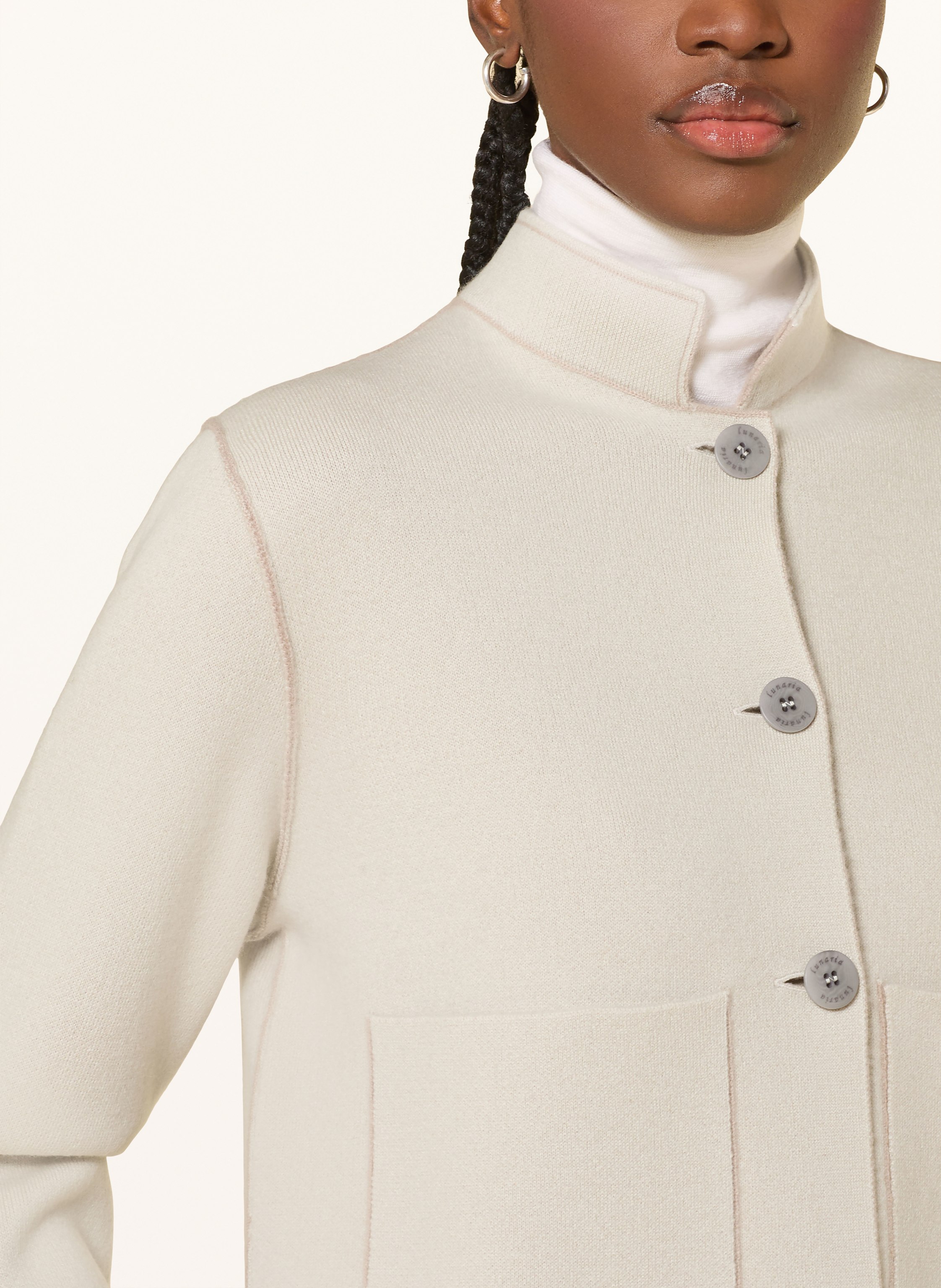 Thumbnail - Lunaria Cashmere Cashmere-Jacke beige