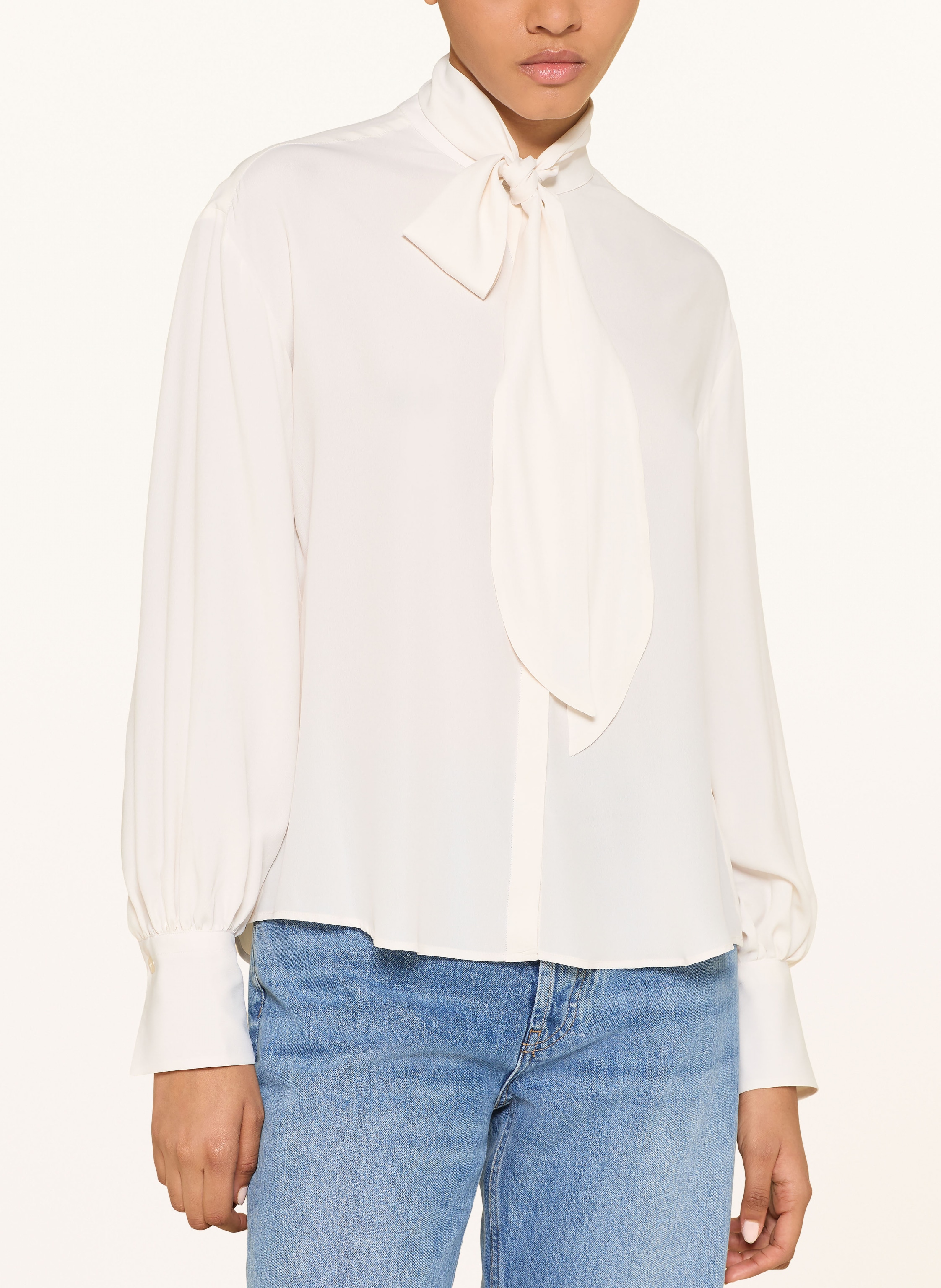 Thumbnail - Émanou Schluppenbluse Mit Seide weiss