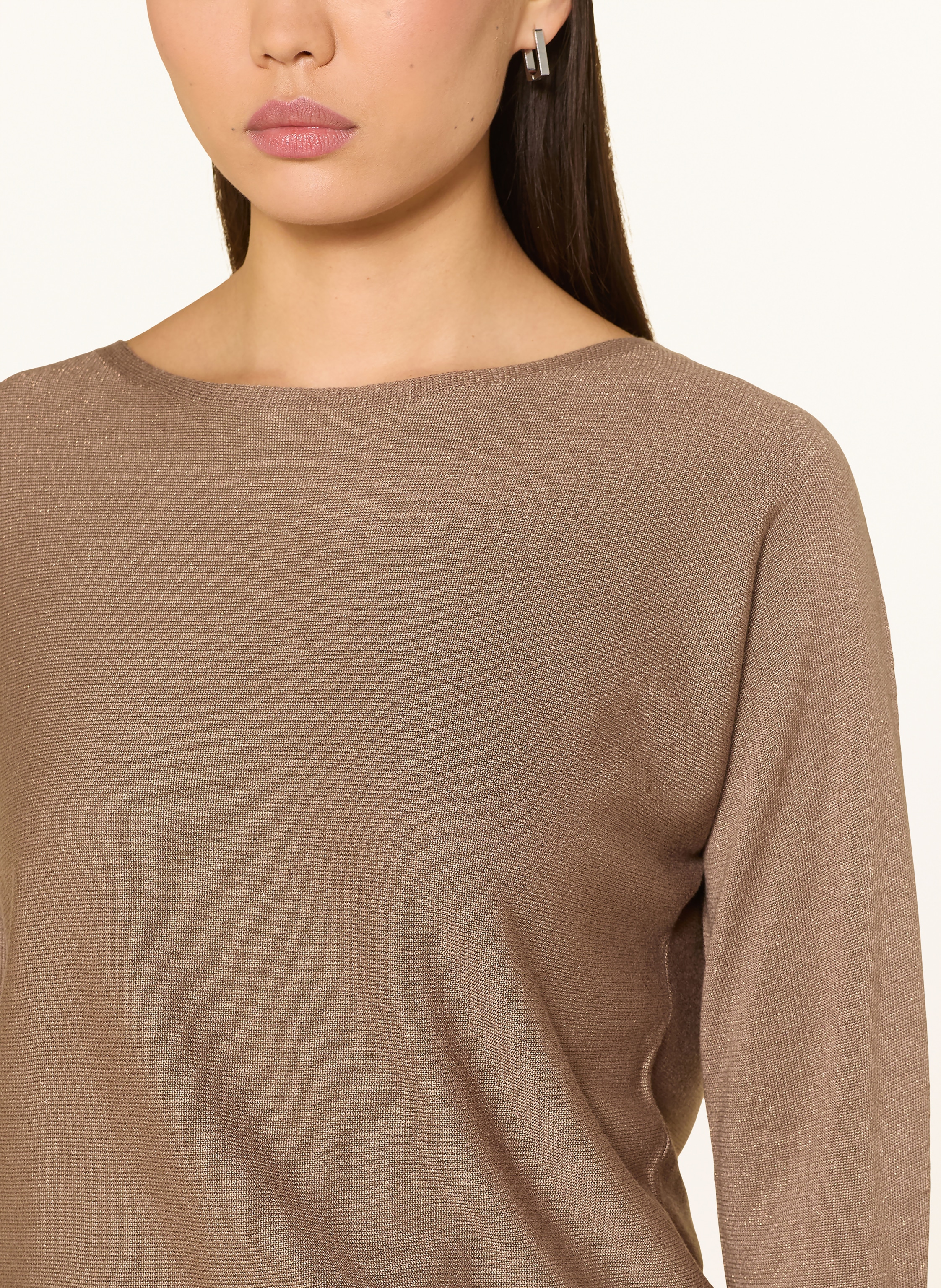 Thumbnail - S.Oliver Black Label Pullover Mit Glitzergarn Und 3/4-Arm braun