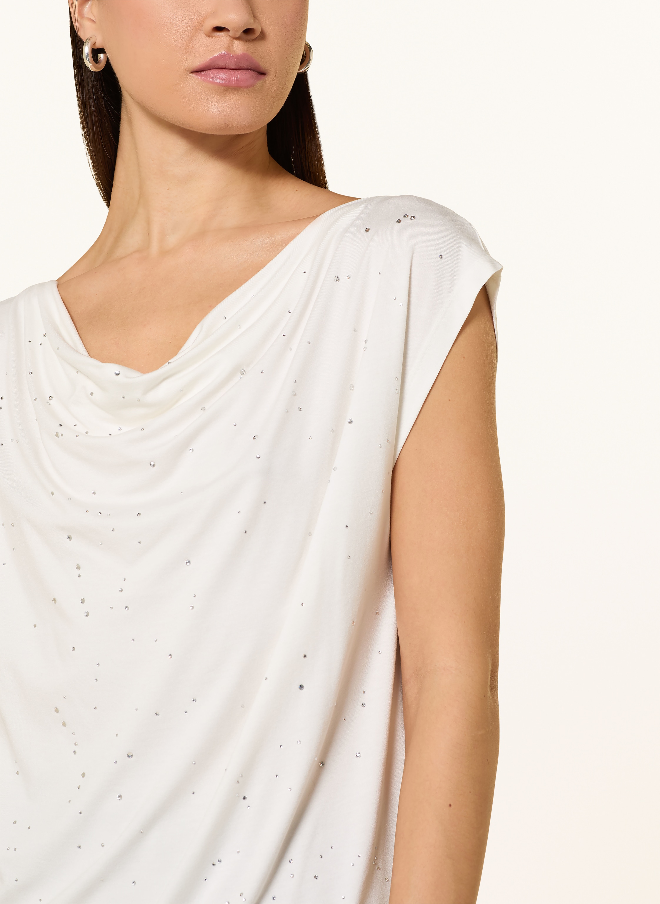 Thumbnail - S.Oliver Black Label Top Mit Schmucksteinen weiss