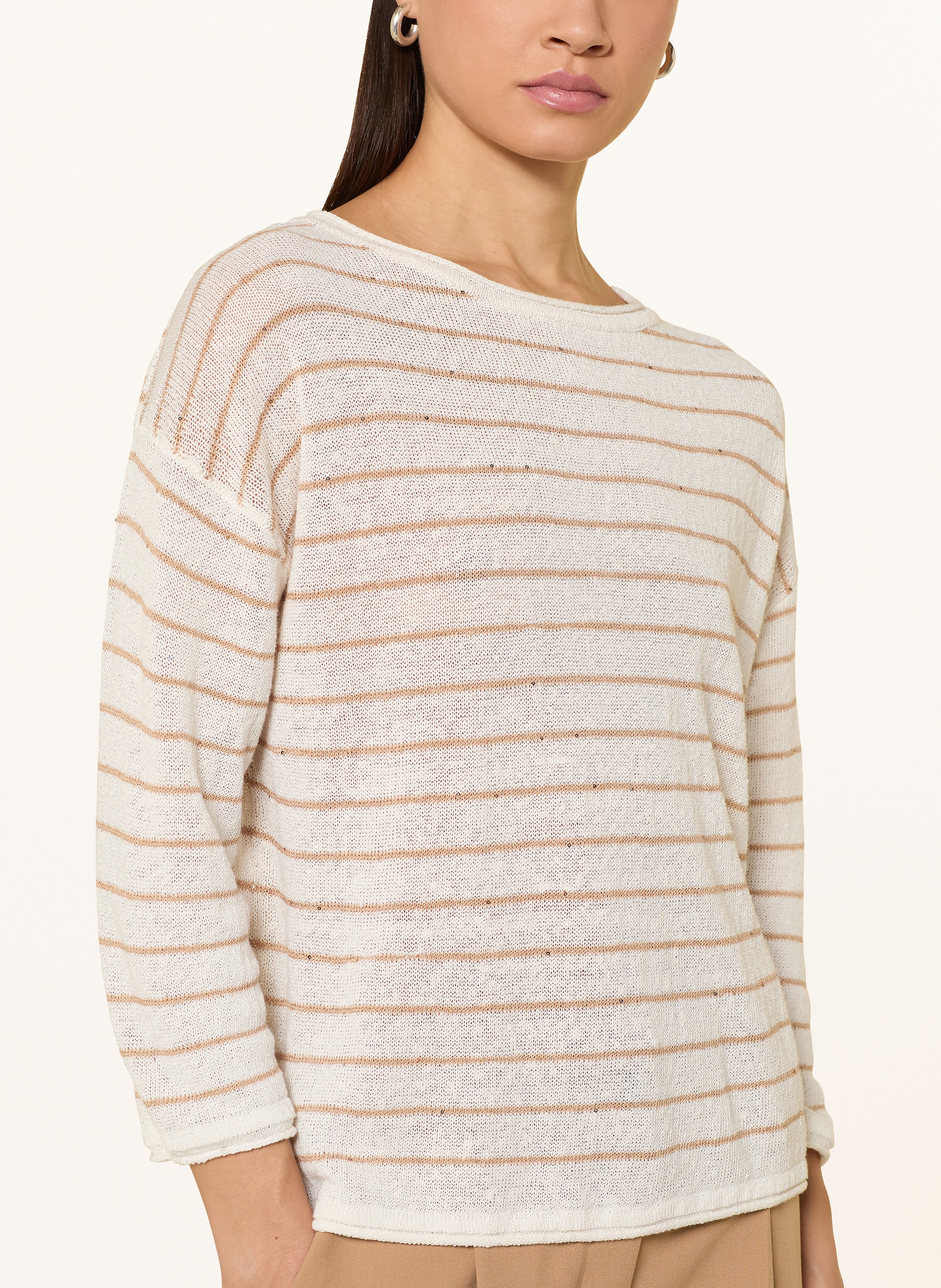 Thumbnail - S.Oliver Black Label Pullover Mit Leinen Und Pailletten weiss