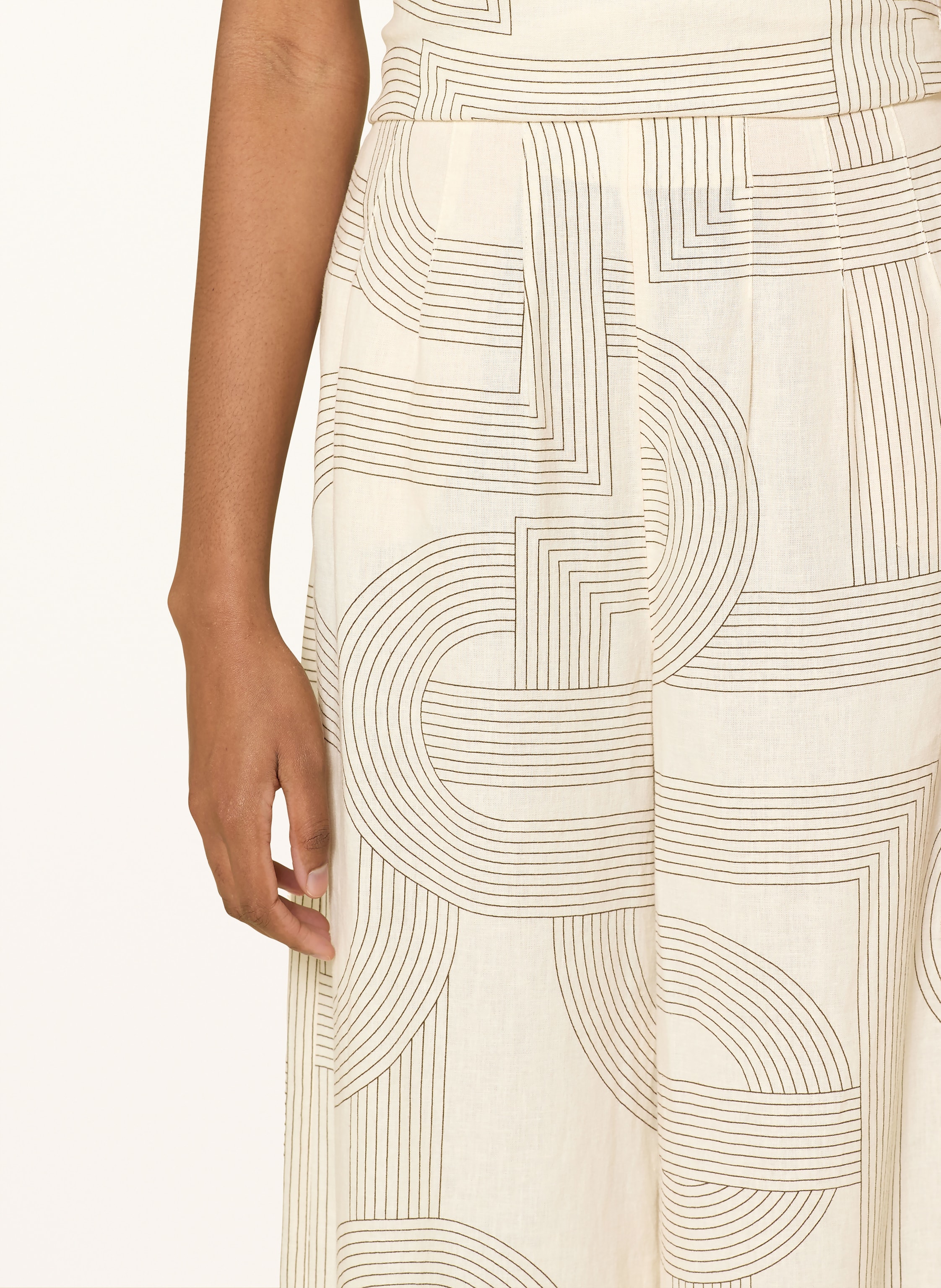 Thumbnail - Comma Marlenehose Mit Leinen weiss