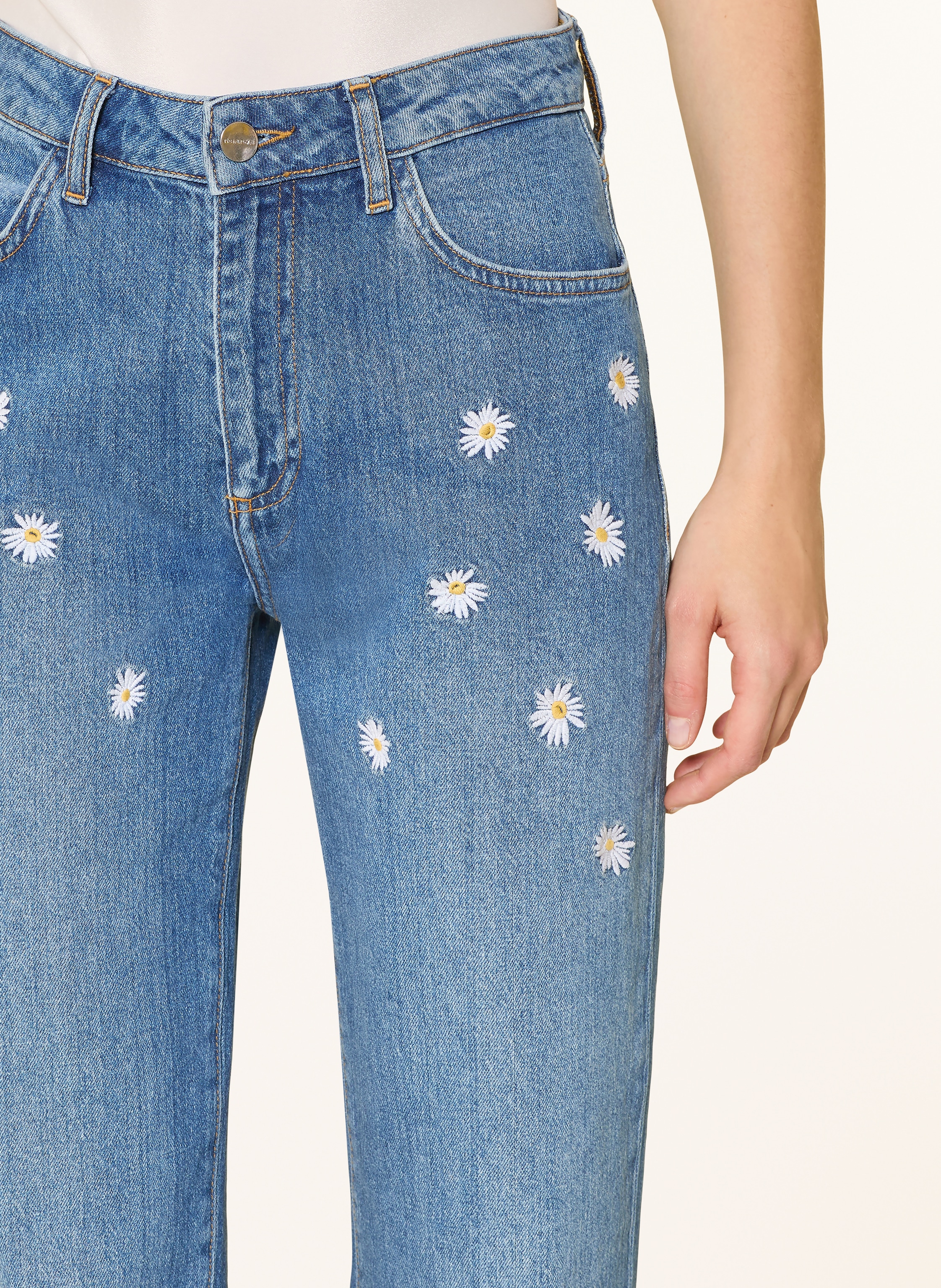 Thumbnail - Rich & Royal Straight Jeans Mit Stickereien blau