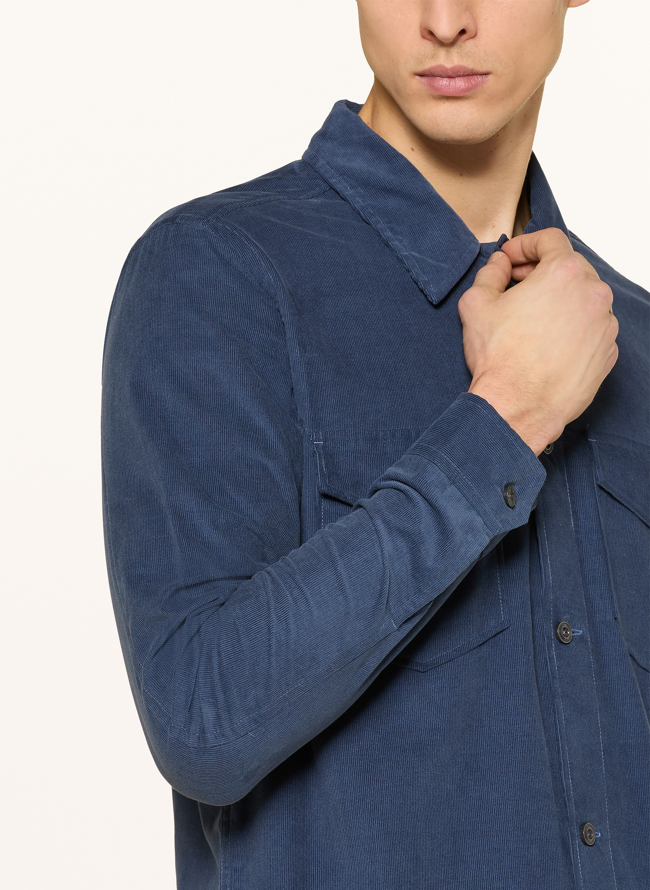 Thumbnail - Reiss Cord-Overshirt Kai blau